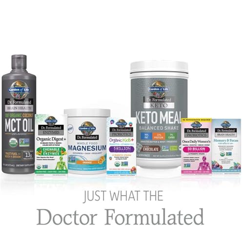 Garden of Life Dr. Formulated Brain Health 100% Organic Coconut MCT Oil 16 fl oz Unflavored, 13g MCTs, Body & Brain Fuel, Certified Non-GMO Vegan & Gluten Free, Hexane-Free