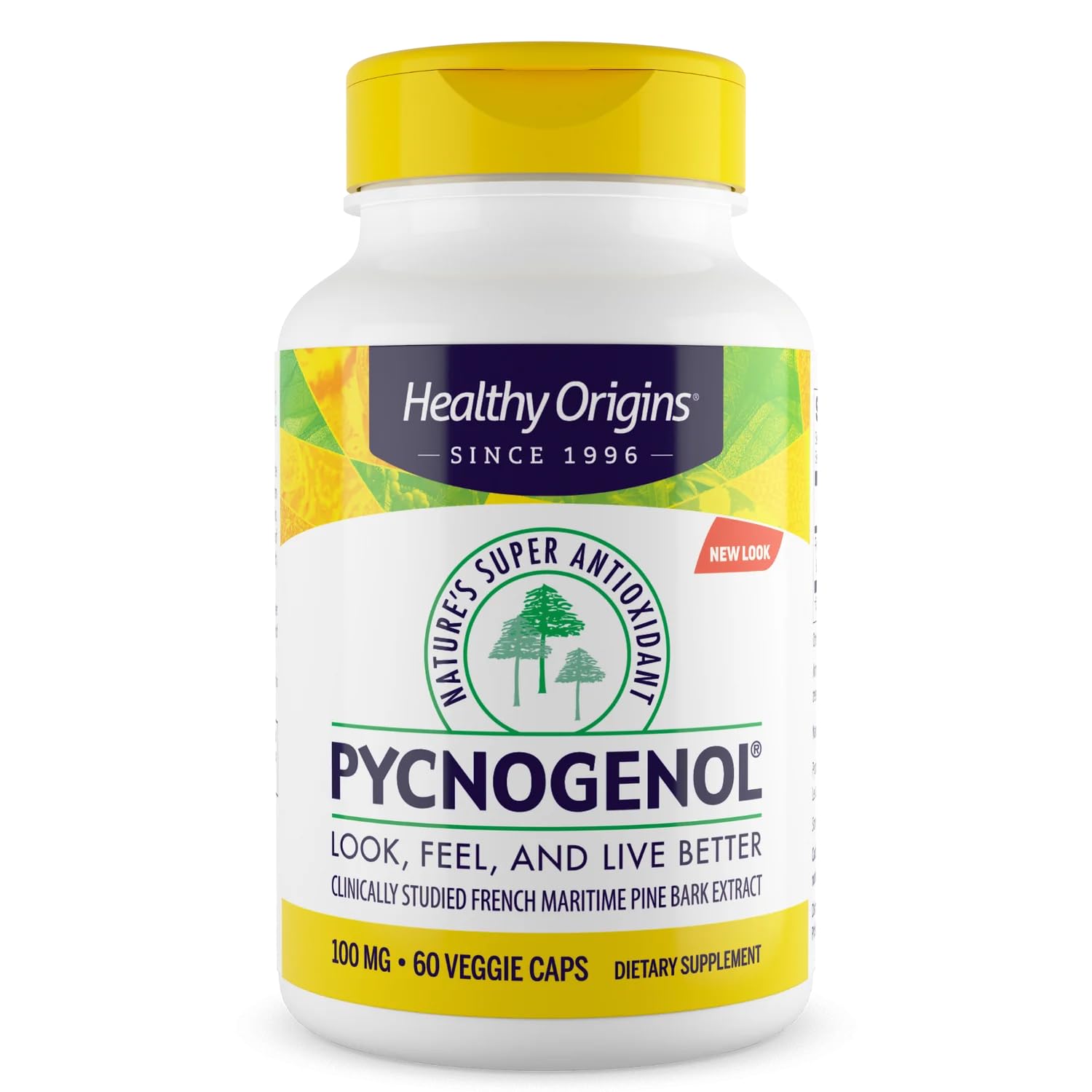 Healthy Origins Pycnogenol 100 mg (Nature's Super Antioxidant, Non-GMO, Gluten Free, Cardiovascular Support), 60 Veggie Caps