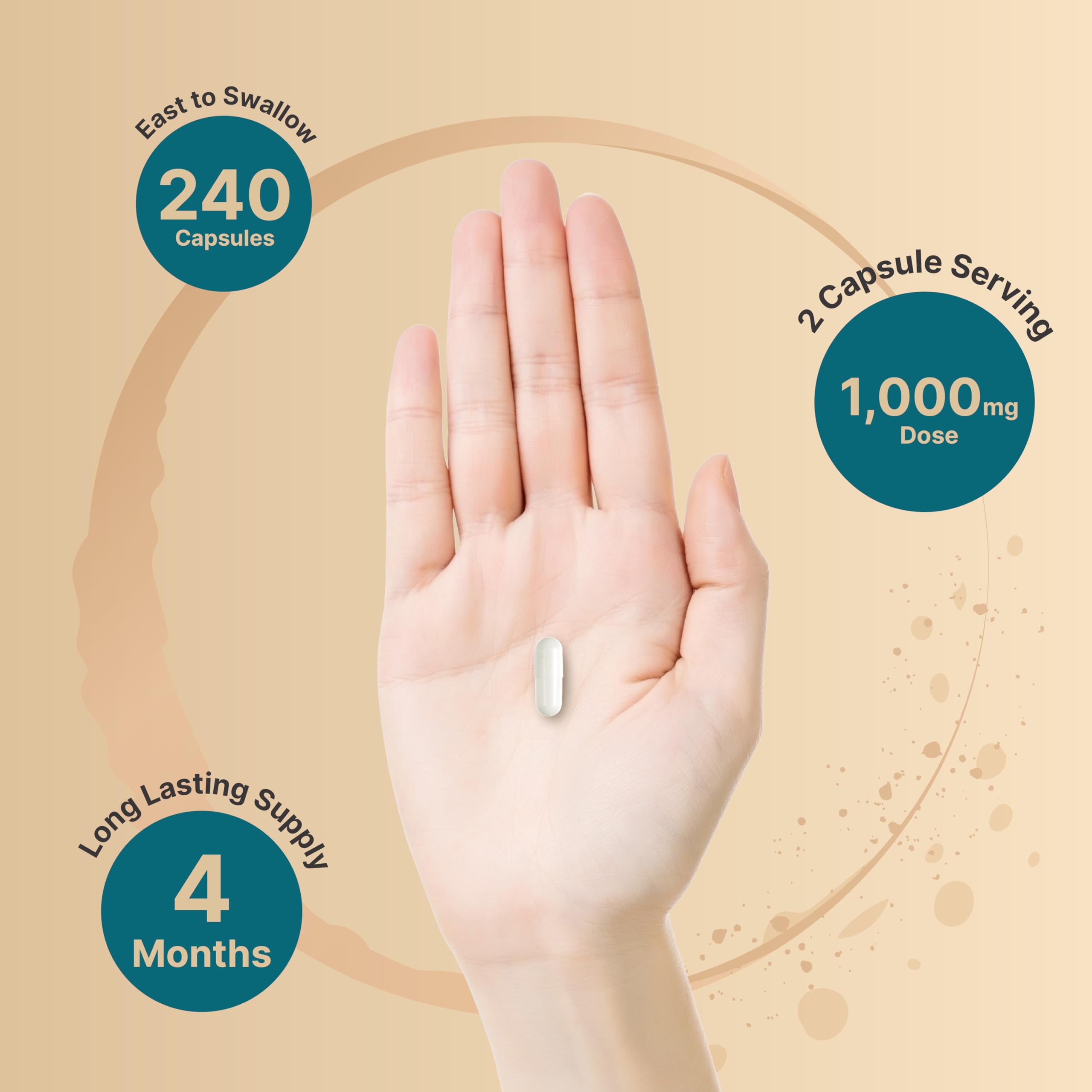 NatureBell Magnesium Glycinate 1,000mg, 240 Capsules | 500mg per Capsule | 100% Chelated & Purified | Sleep, Muscle & Nerve Support | Non-GMO, Gluten-Free