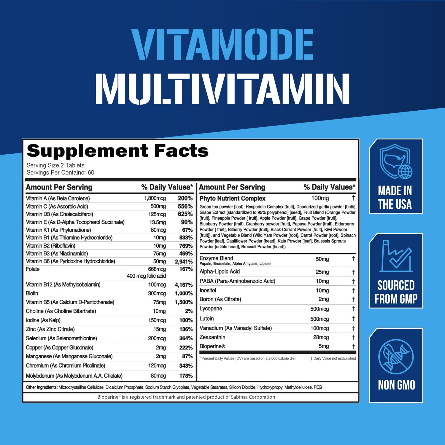 EVL Advanced Daily Multivitamin - Men's Multivitamin with Essential Minerals Phytonutrient Complex and VitaMode Active Mens Vitamins for Energy with Lycopene for Muscle Bone and Immune Support