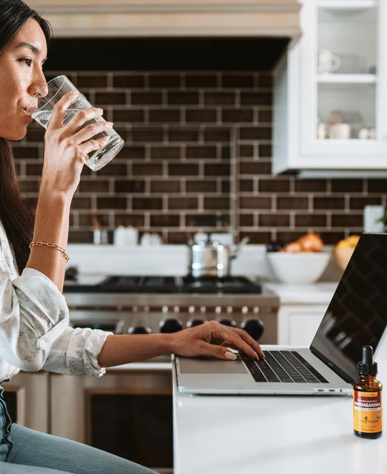 Herb Pharm Ashwagandha, Alcohol Free: Organic Liquid Extract | Traditional Stress Support Supplement, Vegan Ashwagandha Root Glycerite, Adaptogen Extract for Adults | Up to 12 Week Supply, 4 oz* 