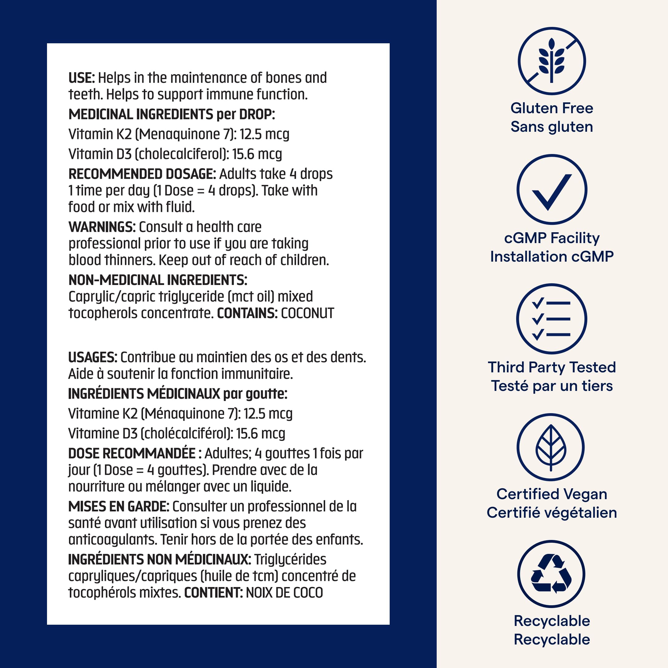 Trace Minerals | Liquid Ionic Vitamin D3 + K2 | 125 mcg (5,000 IU) D3, 100 mcg K2 | Concentrated Dietary Supplement | 2 fl oz. 296 Servings
