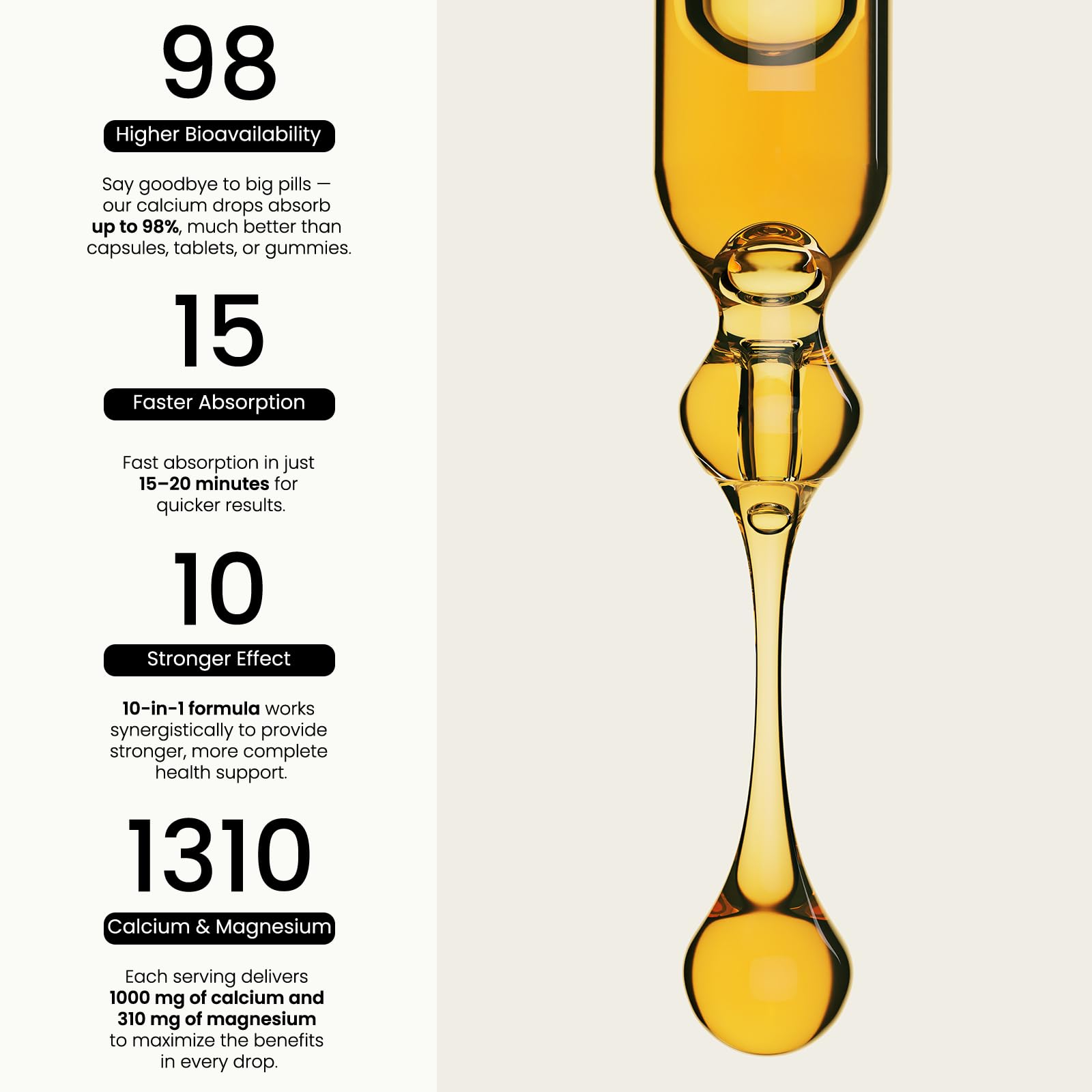 (2 Pack) 10 in 1 Magnesium Calcium Zinc Supplement with Vitamin C D3 K2, Glycinate Mag Vegan Liquid Drops Plus L-Theanine Boron Sea Moss Extract, Immune Support, Bone, Sleep & Leg Cramps, 1 Fl Oz