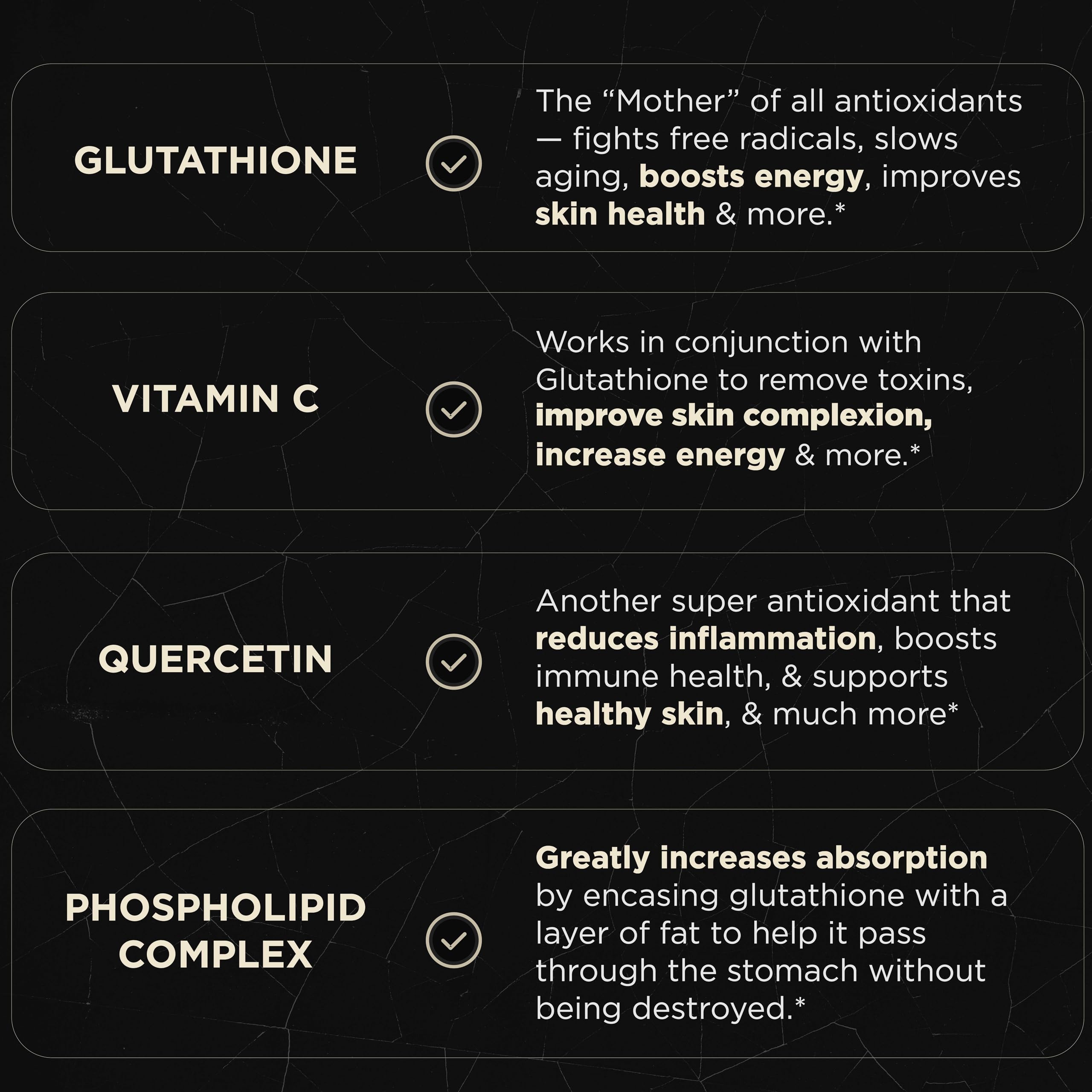 2150mg Super Liposomal Glutathione Supplement w. Vitamin C, Quercetin & Pure L Glutathione 2000mg Triple Action Formula Glutathione Liposomal Supplement w. Phospholipid Layer - 90 Pills, Non-GMO
