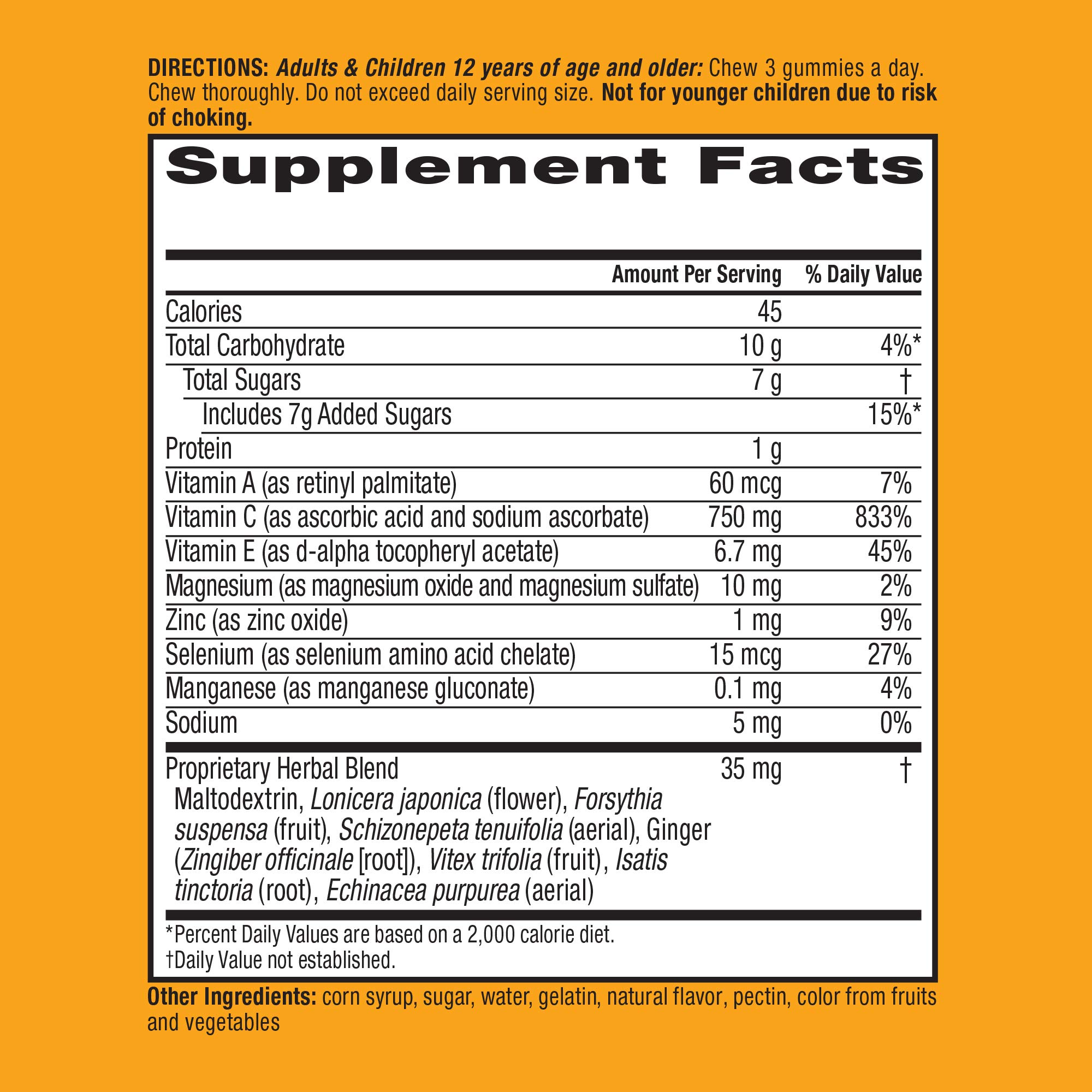 Airborne 750mg Vitamin C Immune Support Supplement Gummies for Adults, Zesty Orange Flavor, Gluten Free Crafted Blend with Powerful Antioxidants Vitamins A C & E, 63 Gummies (2 Pack)