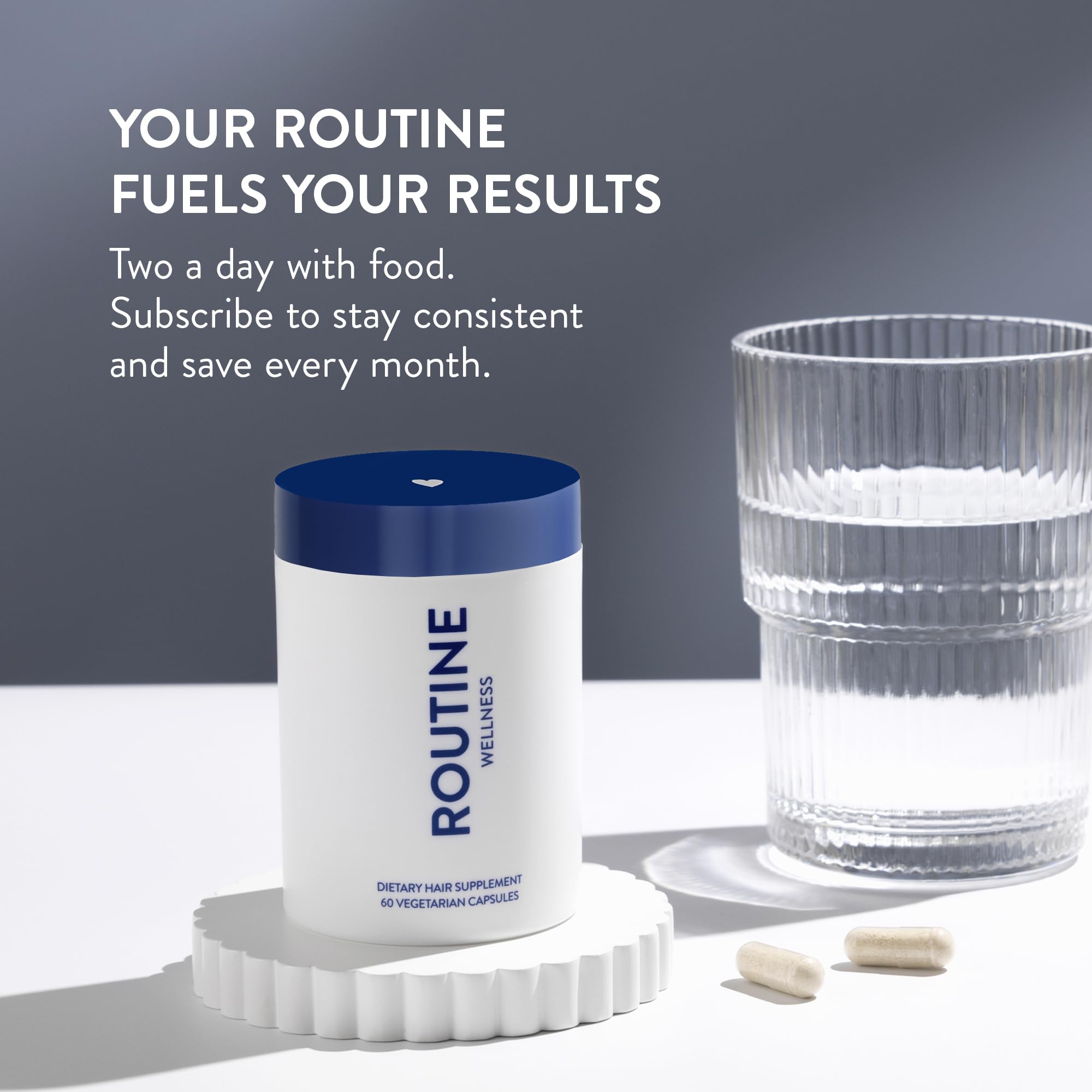 Routine Wellness Hair Growth Supplement – CLINICALLY Tested Thicker, Fuller-Looking Hair Support with Biotin & Key Nutrients, Vegetarian & Gluten-Free Vitamins - 2 Bottles, 60 Day Supply