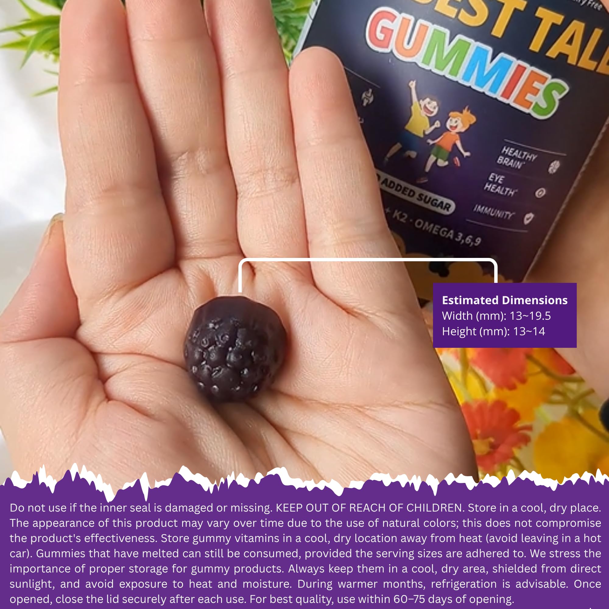 NuBest Tall Gummies for Kids Age 2+ & Teens | Bone Strength, Immunity, Digestive Health with Calcium, Vitamin D3, K2, B Complex, Magnesium, Zinc | 20+ Vitamins Berries Gummies, No Added Sugar