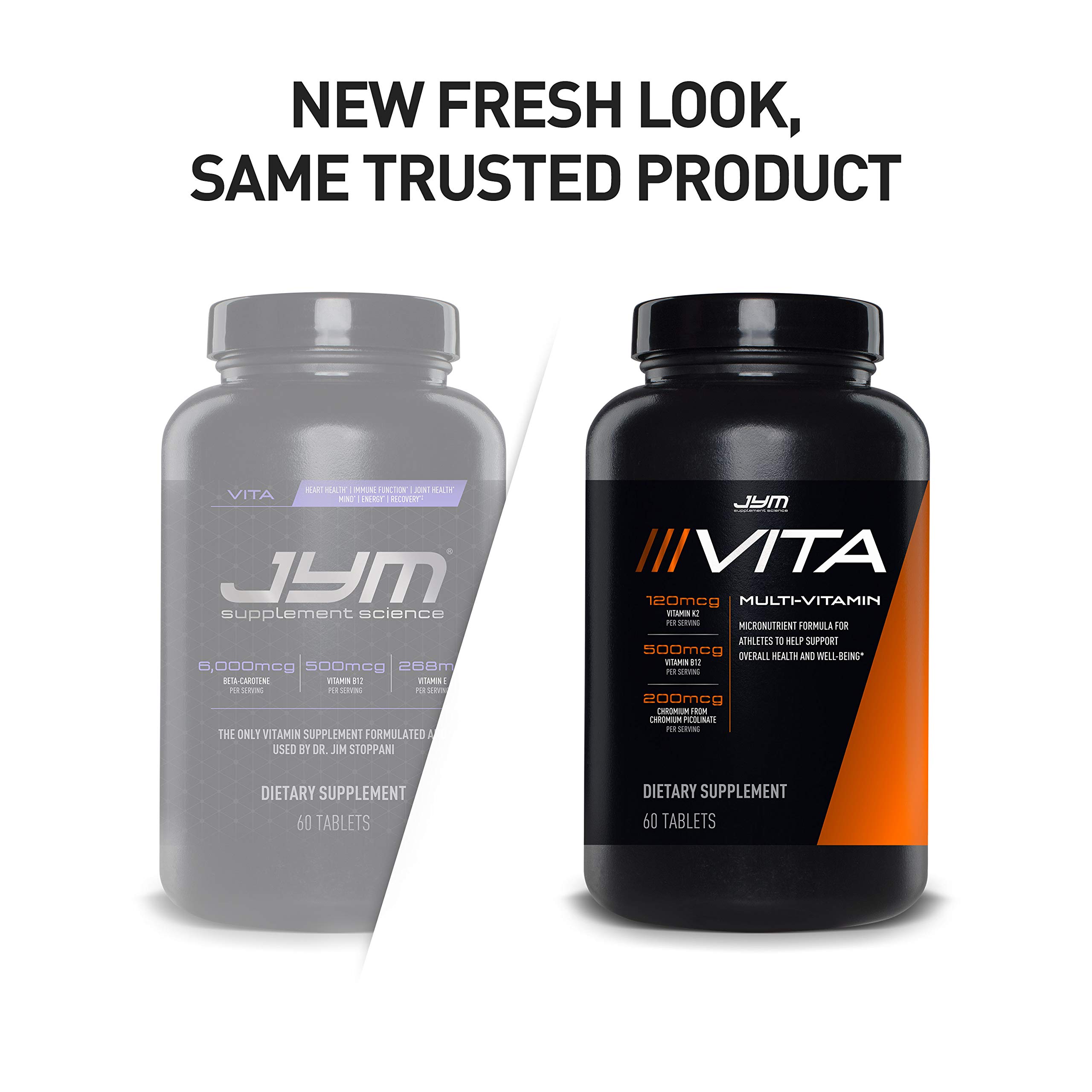 JYM Supplement Science Vita JYM Sports Multivitamin & Mineral Support, Vitamin A, C, B6, B12, E, K, Boron, Biotin, Potassium 60 Tablets