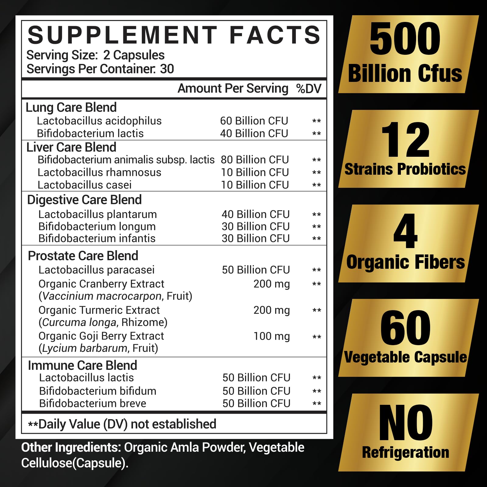 Probiotics for Men 500 Billion CFU, 16 IN 1 Advanced Mens Probiotics for Digestive Health, lmmune & Metabolism, Prostate & Urinary, Gut Health - Men's Probiotic with Turmeric, Cranberry, Goji, 60 Caps