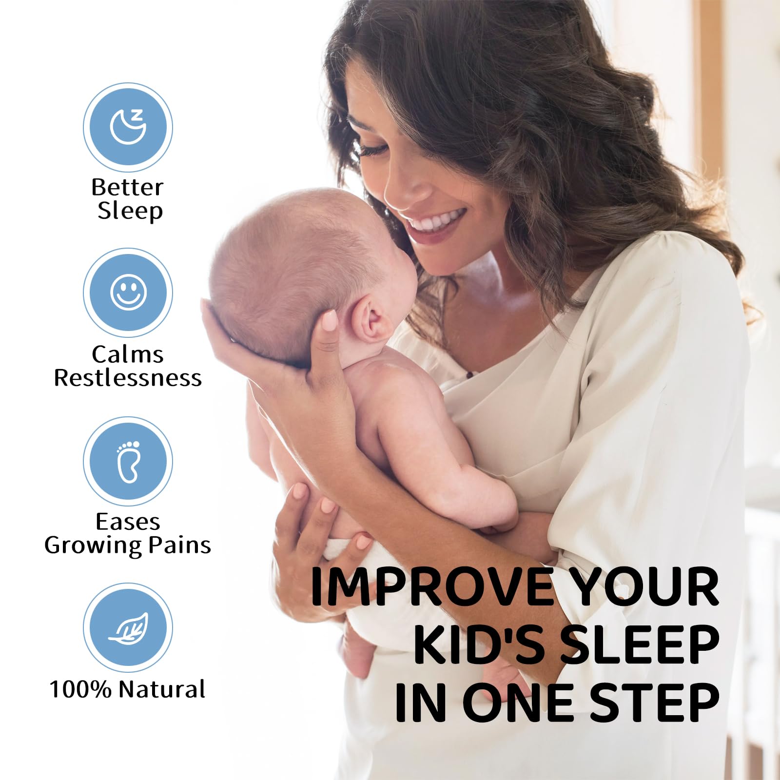 LUusmm Magnesium Lotion for Kids - Organic Magnesium Lotion for Babies - Soothing Relief & Relaxation - Topical Magnesium Cream Calms Children at Bedtime & Night - Without Melatonin (4 oz)