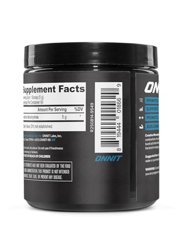ONNIT Creatine Monohydrate Powder – Unflavored, 90-Serving Value Size – Supports Strength, Lean Muscle, and Brain Energy† – Keto Friendly, No Fillers, 90 Servings, 15.29 oz