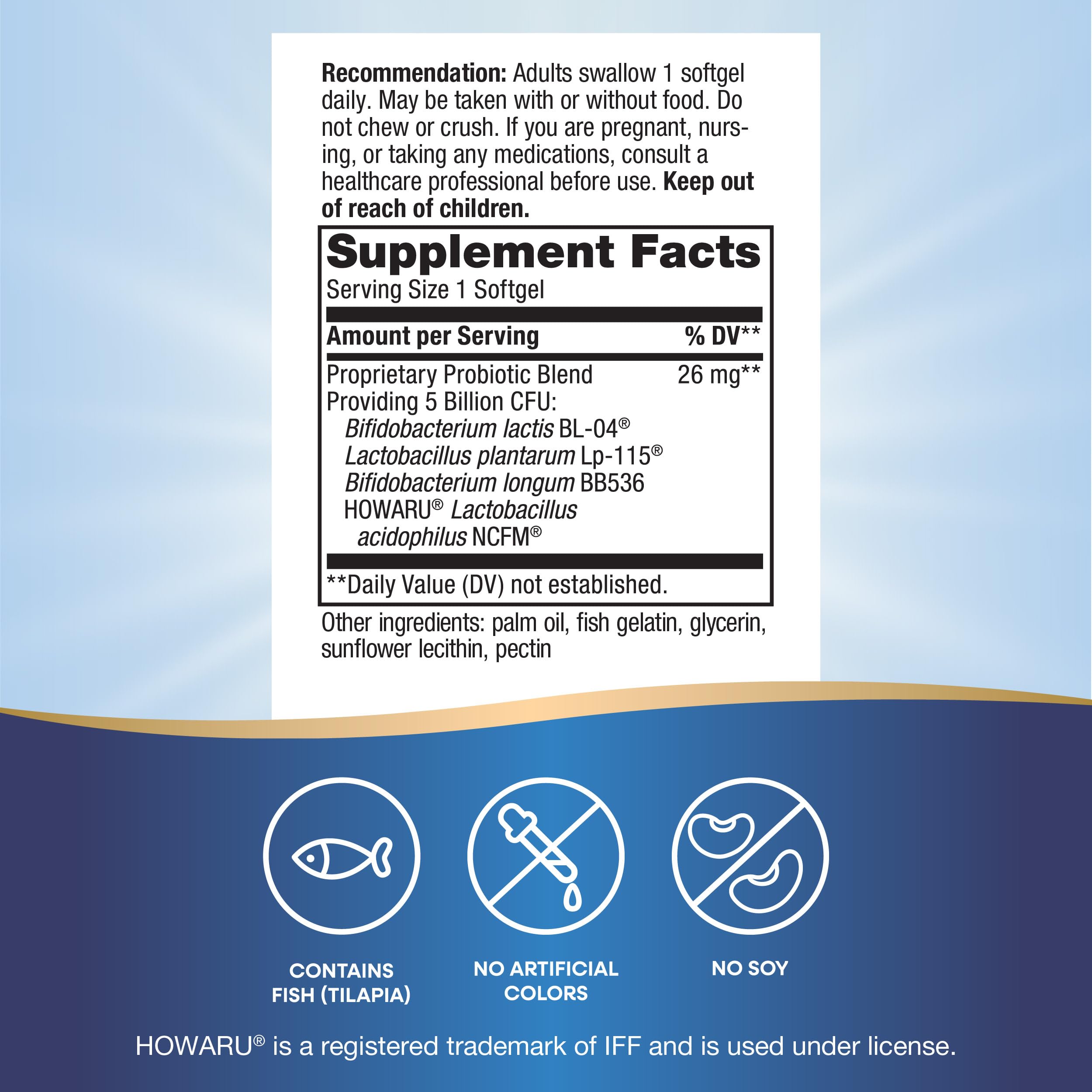 Nature's Way Pearls Max Potency Probiotic for Men and Women, Supports Digestive, Immune, Colon Health*, 5 Billion Live Cultures, No Refrigeration Required, 30 Softgels
