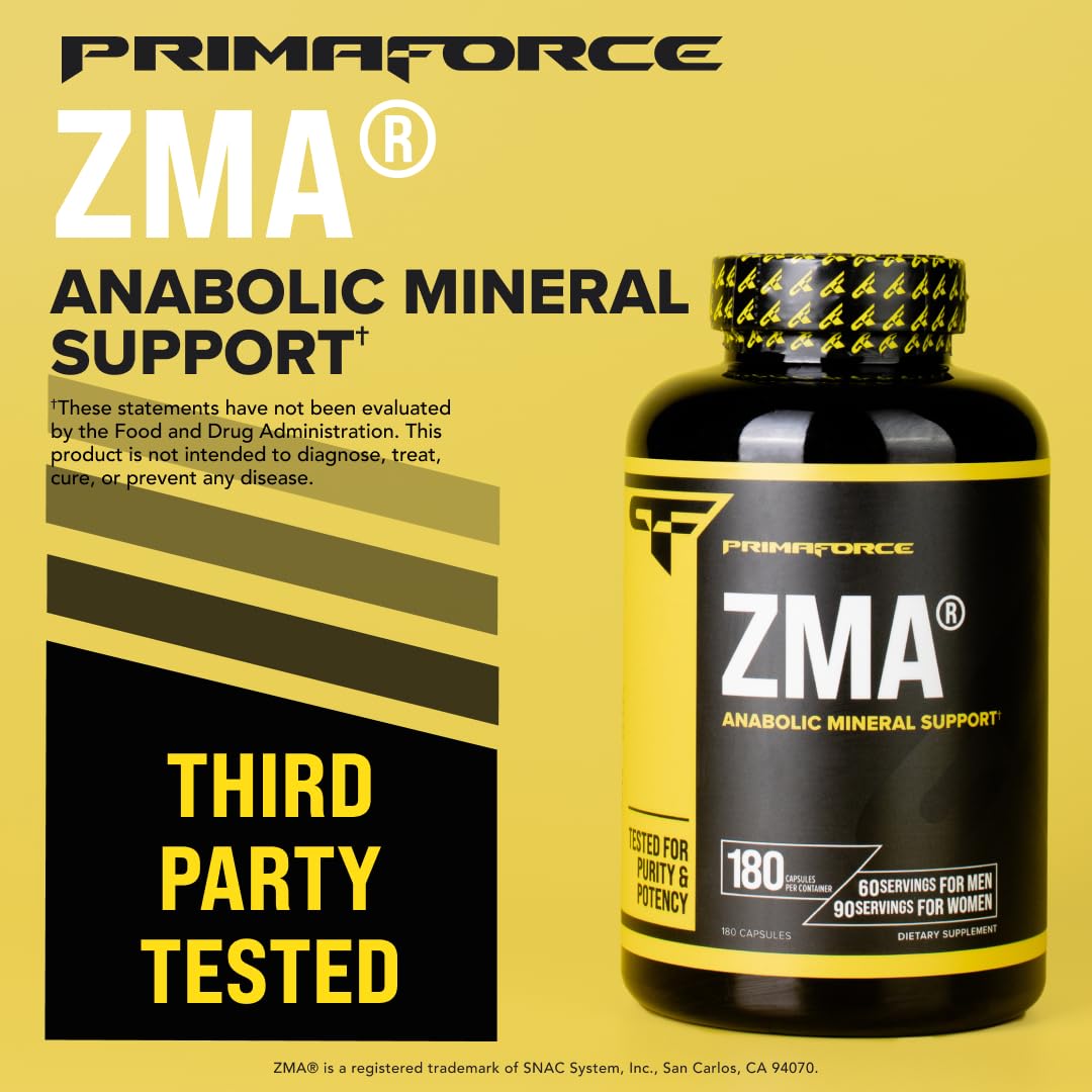 Primaforce ZMA Dietary Supplement, 180 Capsules