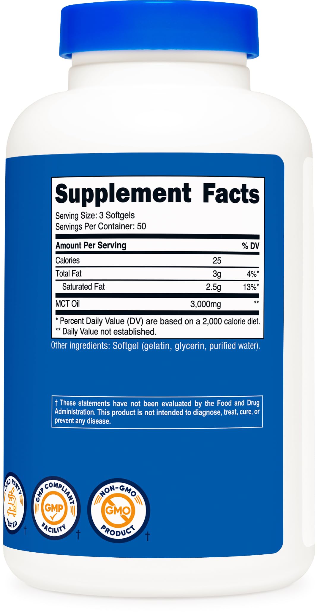 Nutricost MCT Oil Softgels 1000mg, 150 SFG (3,000mg Serv) - Great for Keto, Ketosis, and Ketogenic Diets