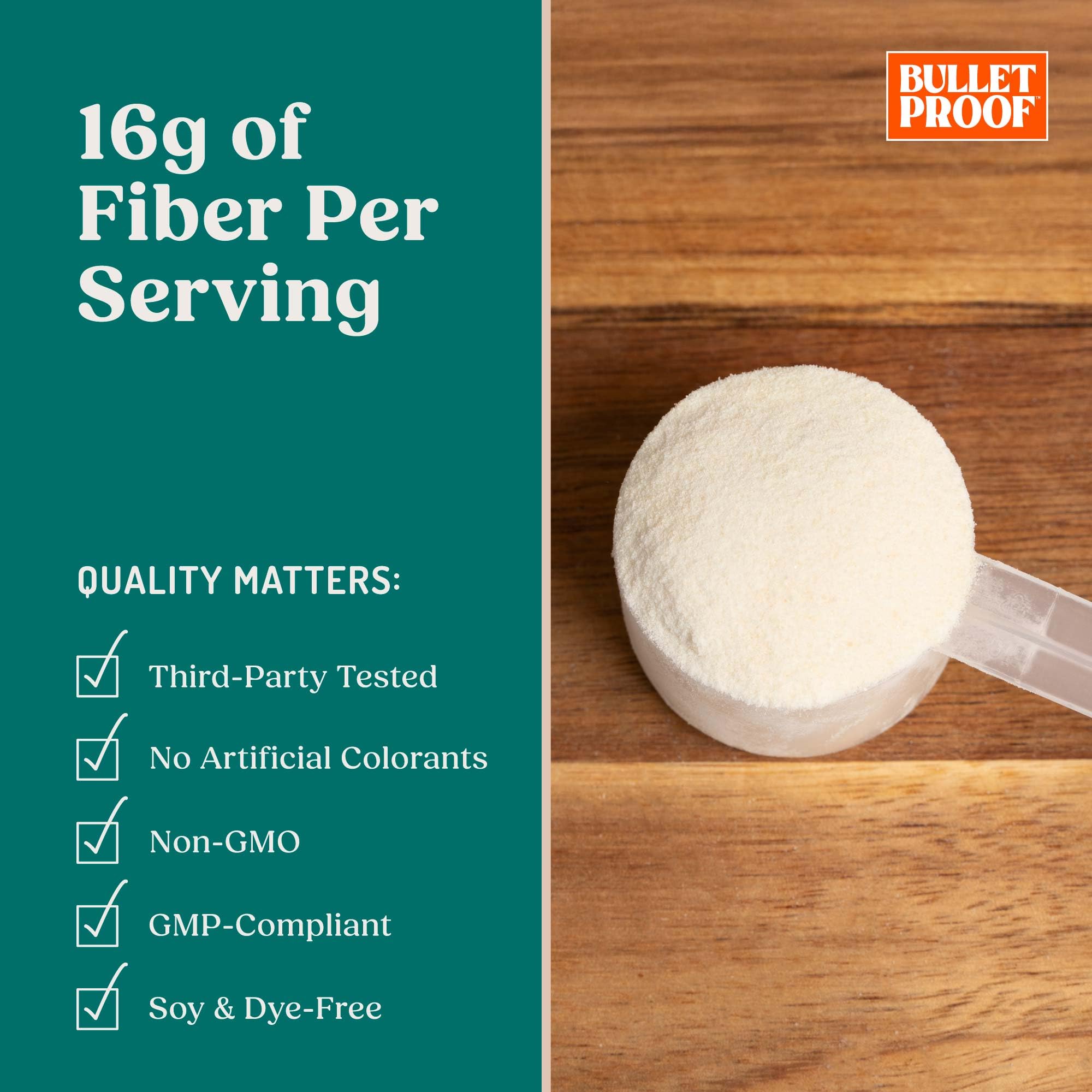 Bulletproof Innerfuel Prebiotic Fiber Powder, Unflavored, 16g Fiber, Plant-Sourced, Non-GMO & Third-Party Tested, Supports Gut & Digestive Health, 0g Sugar, 13.4 oz