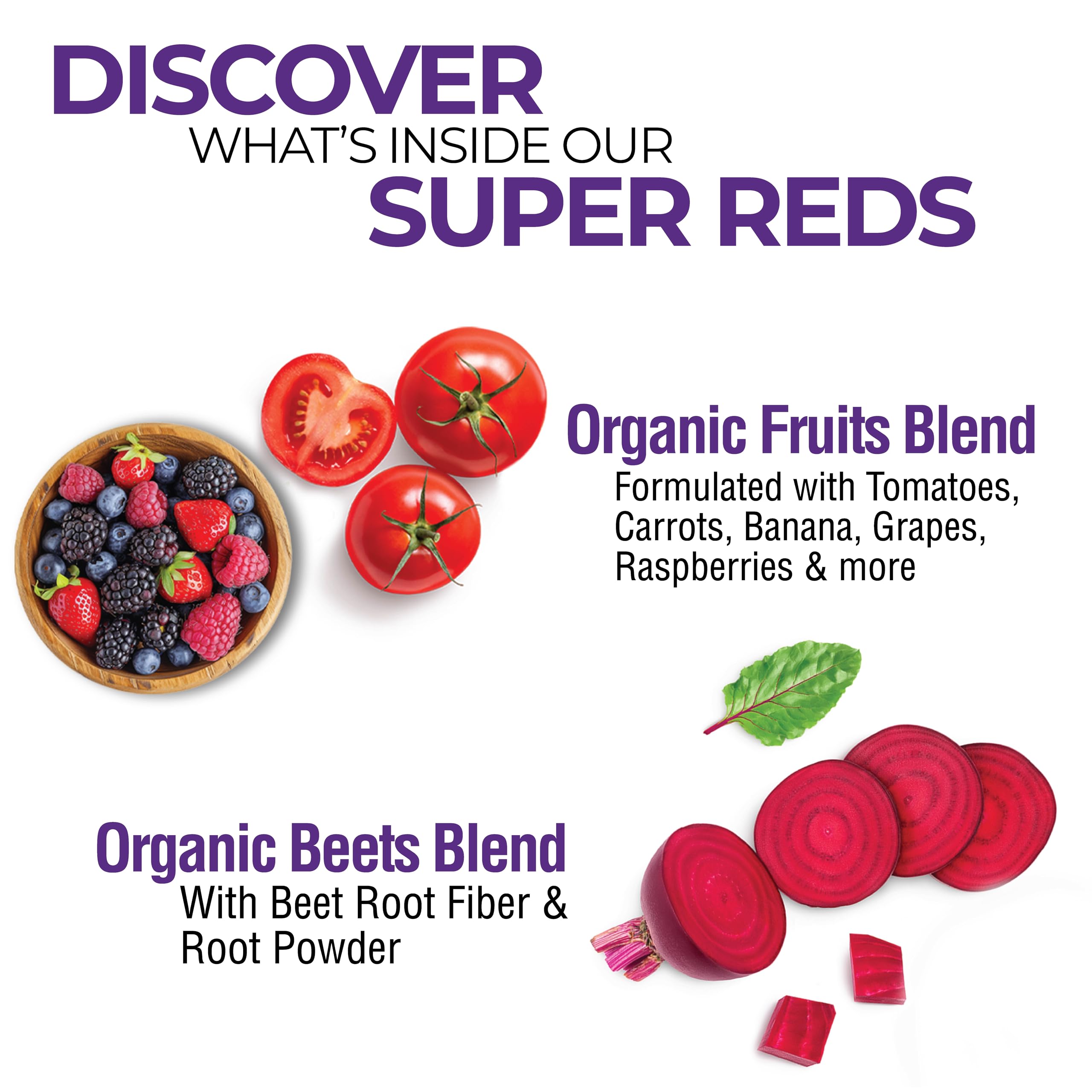 Country Farms Super Reds, Energizing Polyphenol Superfood, 40 Super Fruits and Berries, Powerful Antioxidants and Polyphenols, Supports Energy and Immunity, 20 Servings, Grape Flavor