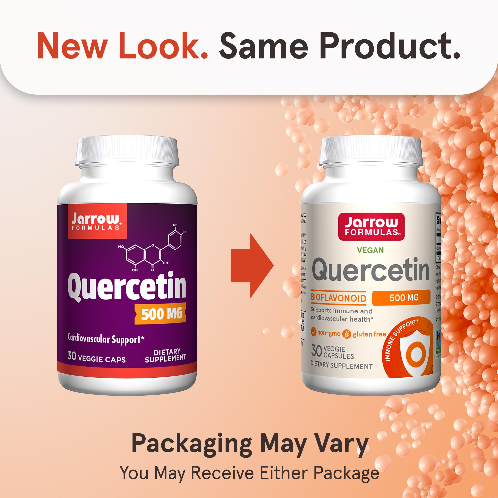 Jarrow Formulas Quercetin 500mg Capsules - 30 Veggie Caps - Supports Antioxidant Status, Cardiovascular Health & Immune Health - 30 Servings