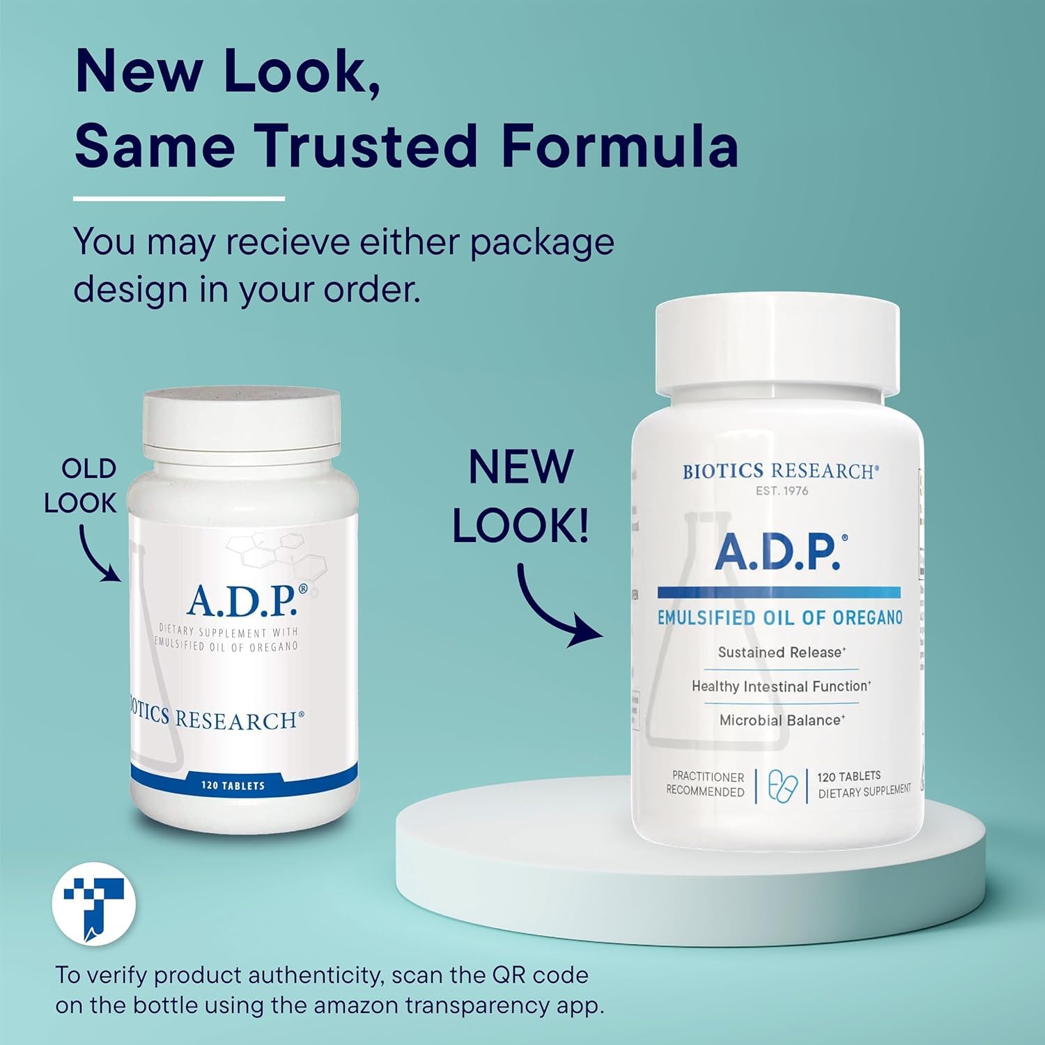 Biotics Research A.D.P. Emulsified Oil of Oregano Tablets for GI Health -Sustained Release for High Absorption Contains Carvacrol, Wild Oregano Oil 50mg/S - Patented Formula -Non GMO –120 Tablets