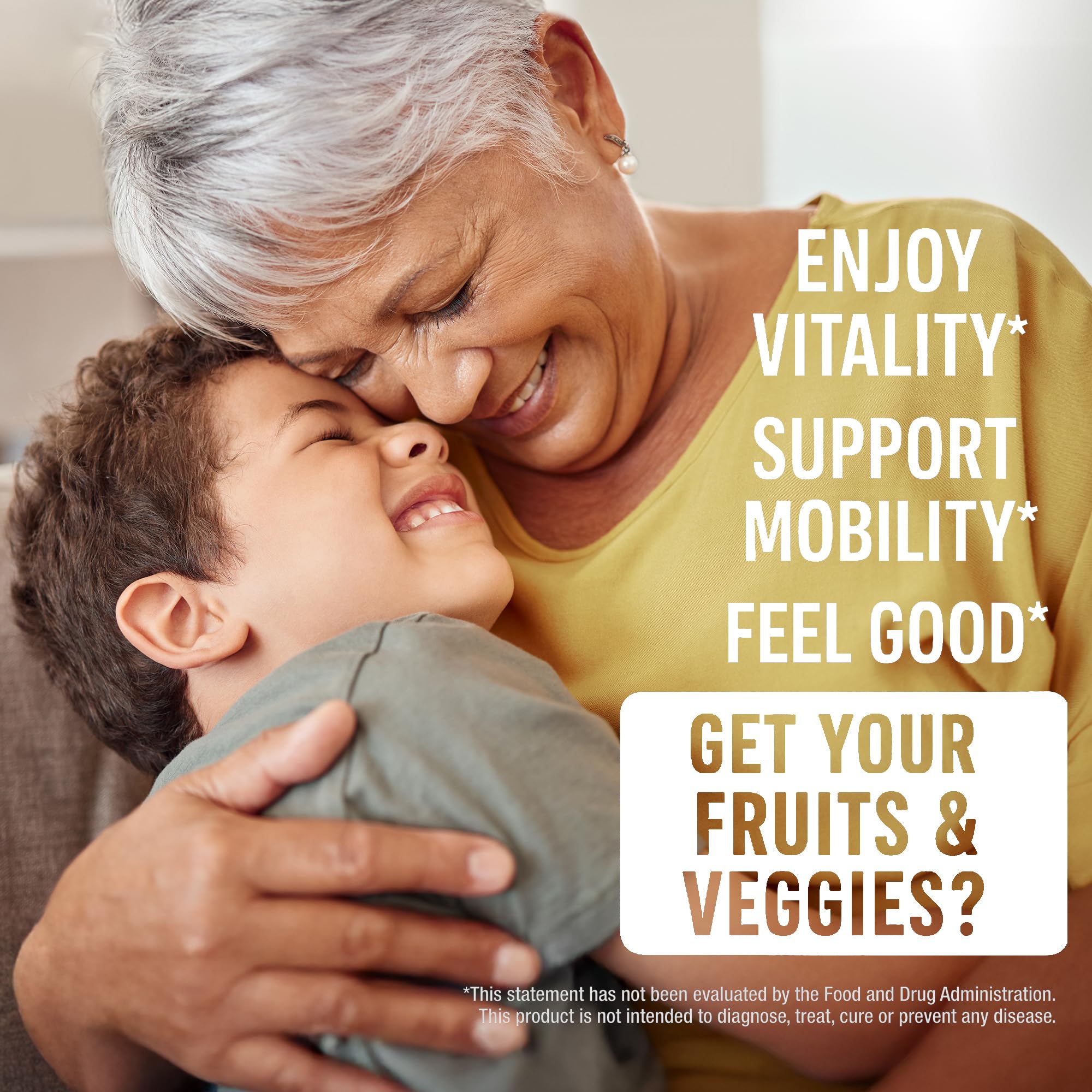 FeelGood Superfoods Vita Fruits and Veggies Capsules - 25 Superfood Ingredients, Fruit and Vegetable Multivitamin, 60 Count - for Men and Women - Vitamins A, C, D, E, B and Zinc