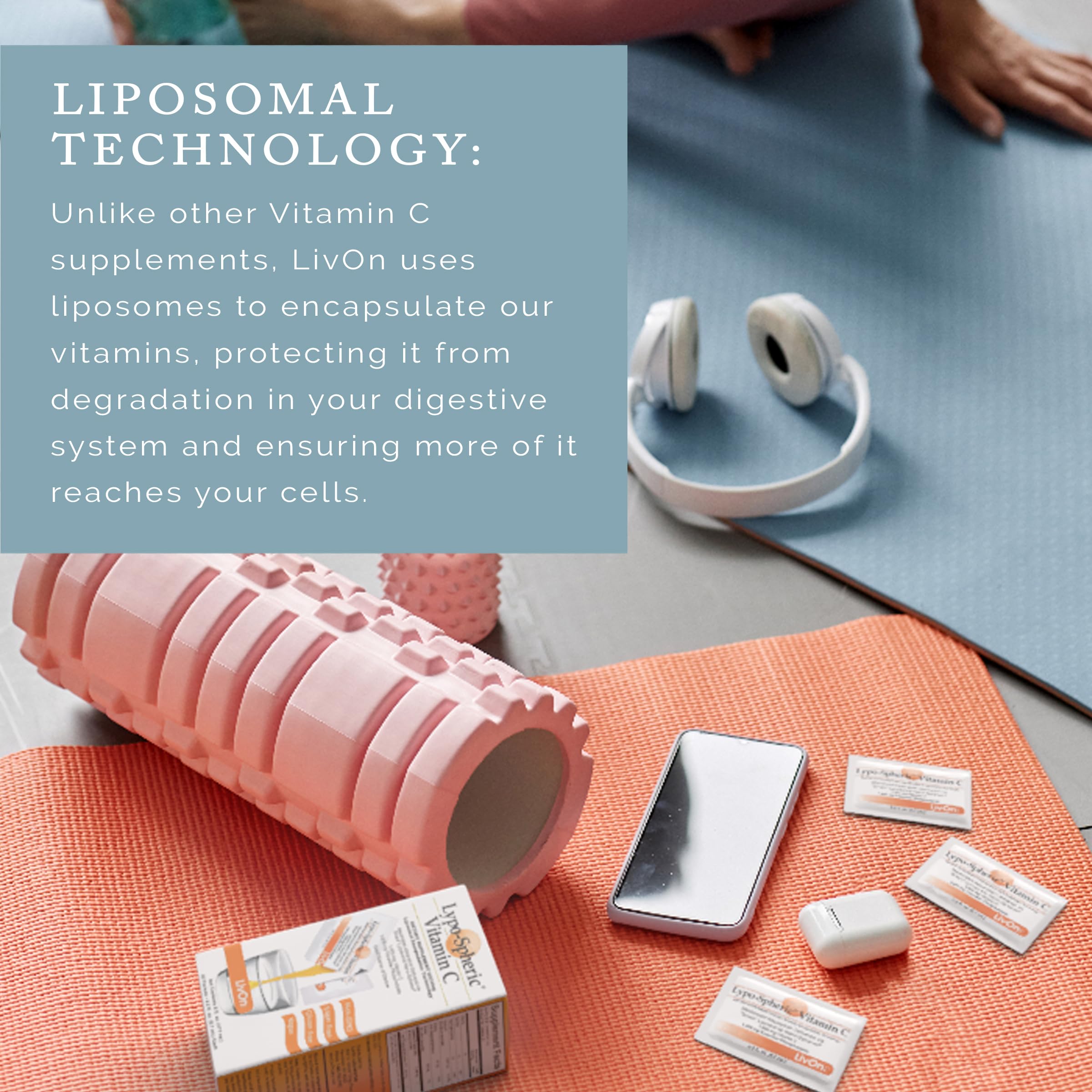 LivOn Laboratories Lypo–Spheric Vitamin C, 1000 mg Vitamin C & 1000 mg Essential Phospholipids Per Packet, Liposome Encapsulated for Improved Absorption, 100% Non–GMO, 1 Carton, 0.2 Fl Oz (Pack of 30)