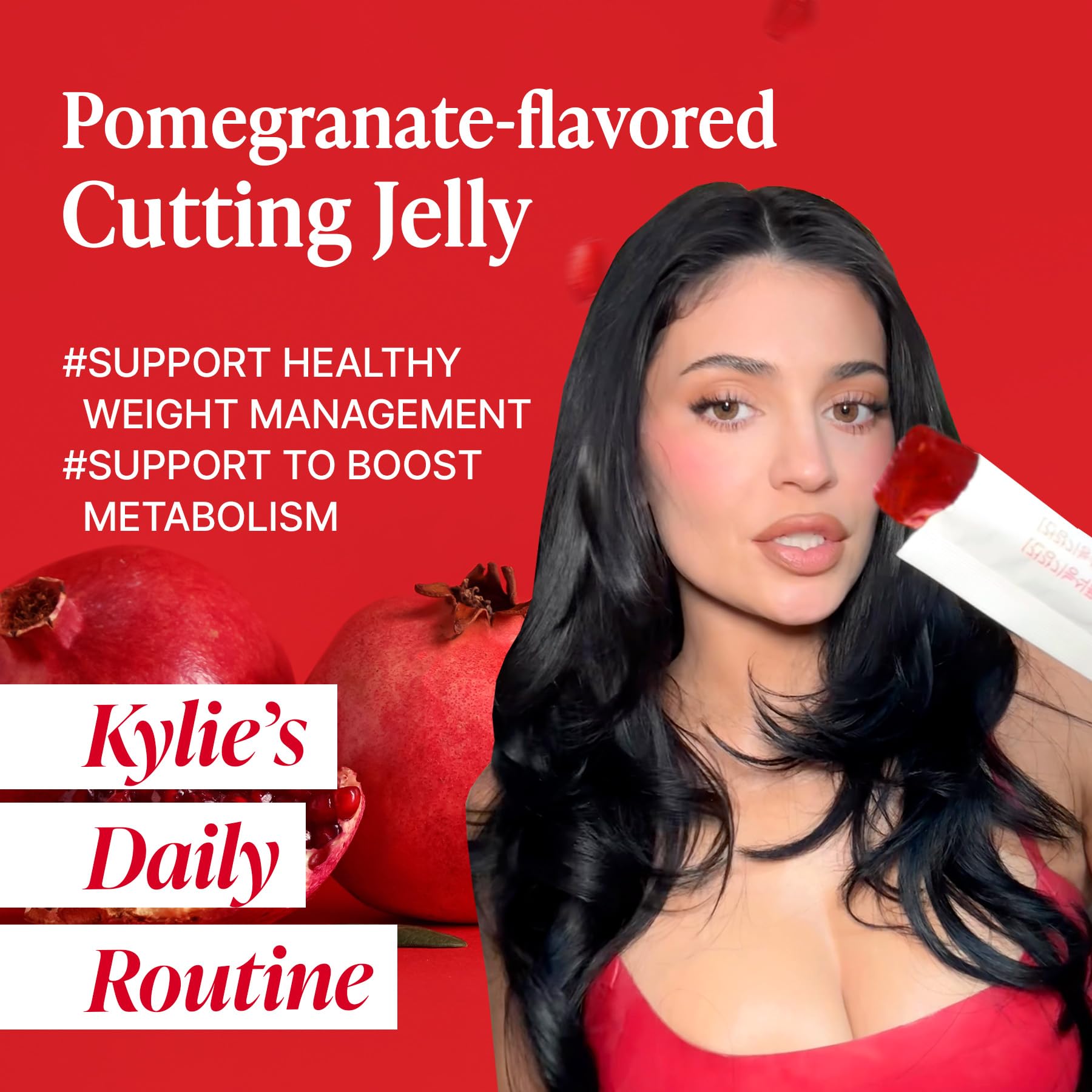 FOODOLOGY Coleology Cutting Stick Jelly (Pomegranate) – Dietary Fiber Supplement for Healthy Weight Management, Chia Seeds & Garcinia Cambogia, Korean Beauty with Collagen (20 Counts, Pomegranate)