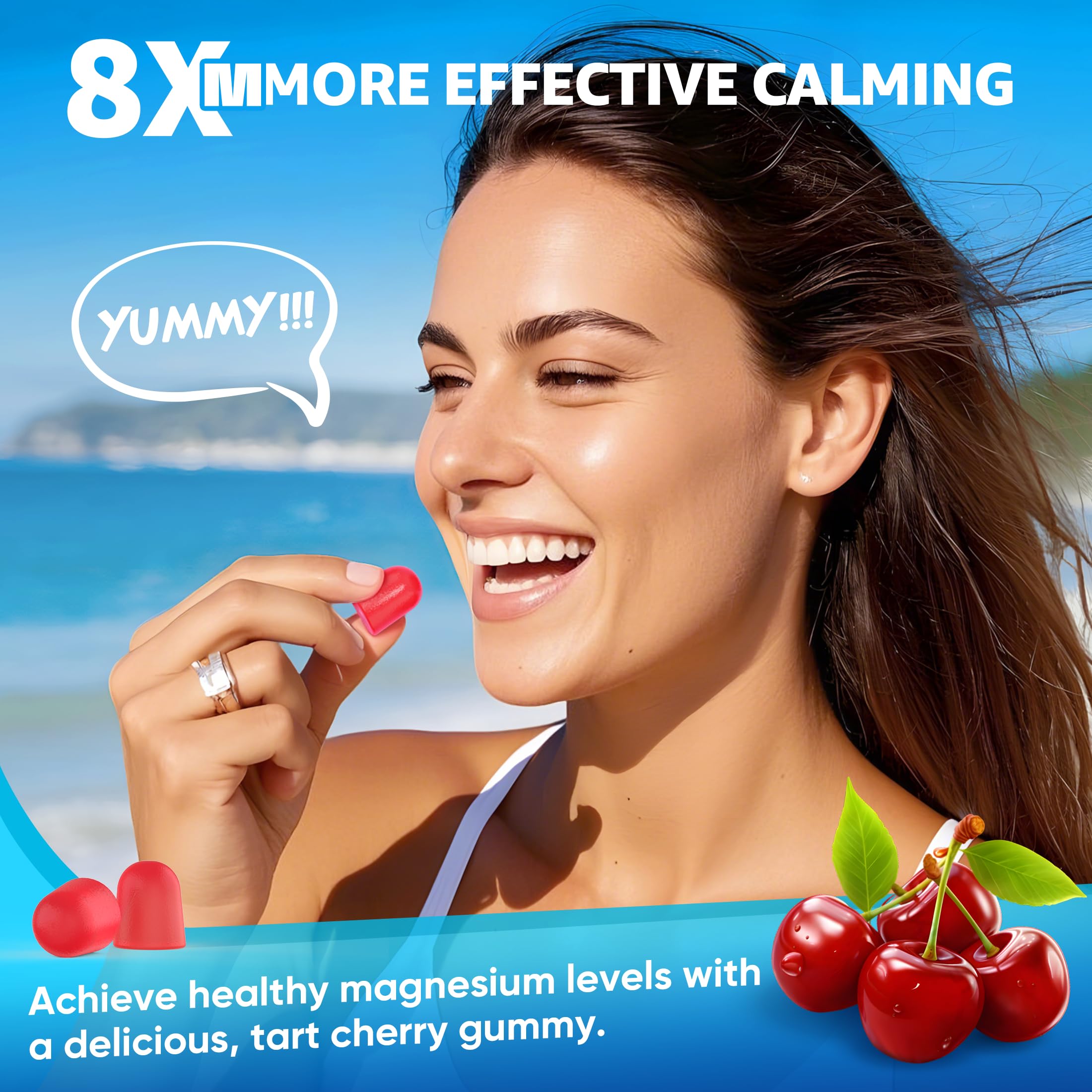 Magnesium Complex Gummies 400mg | as 8 Forms of Magnesium Glycinate, Malate, Citrate, Taurate, Oxide & More | w/Ashwagandha Extract, D3 & B12 Supports for Calm, Zzz, Mood, Muscle Cramp - Vegan 120Cts