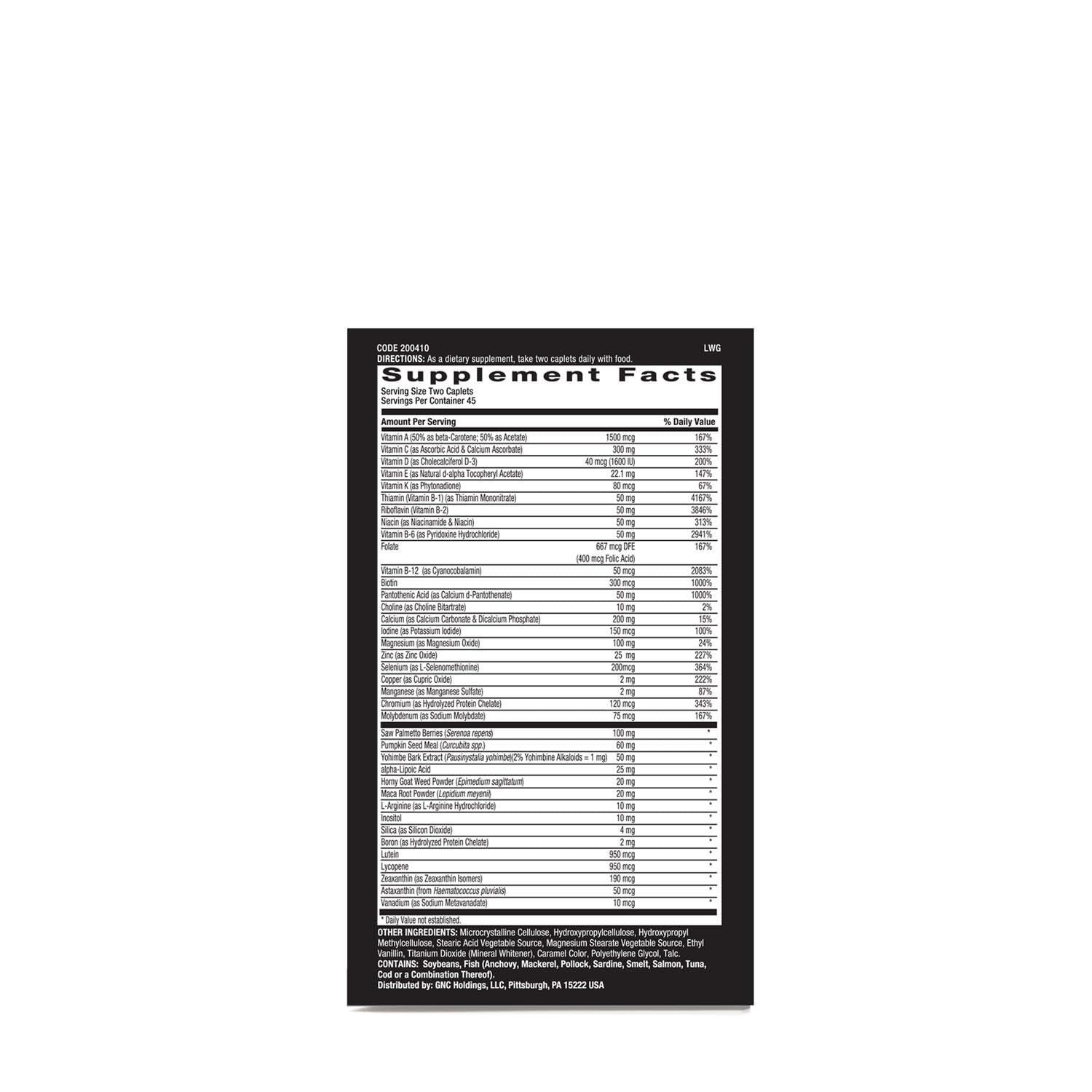 GNC Mega Men Prostate and Virility Multivitamin, Supports Optimal Sexual Health and Prostate Health, 90 Count