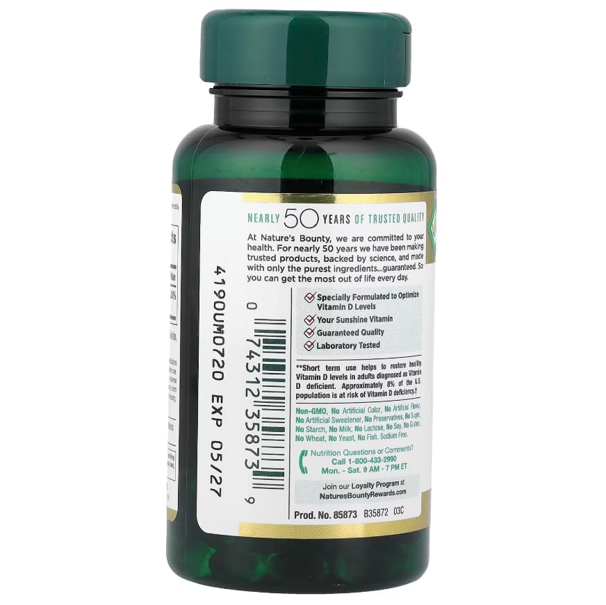 Nature's Bounty, Ultra Strength D3-10,000 IU, 72 Softgels (2pack)