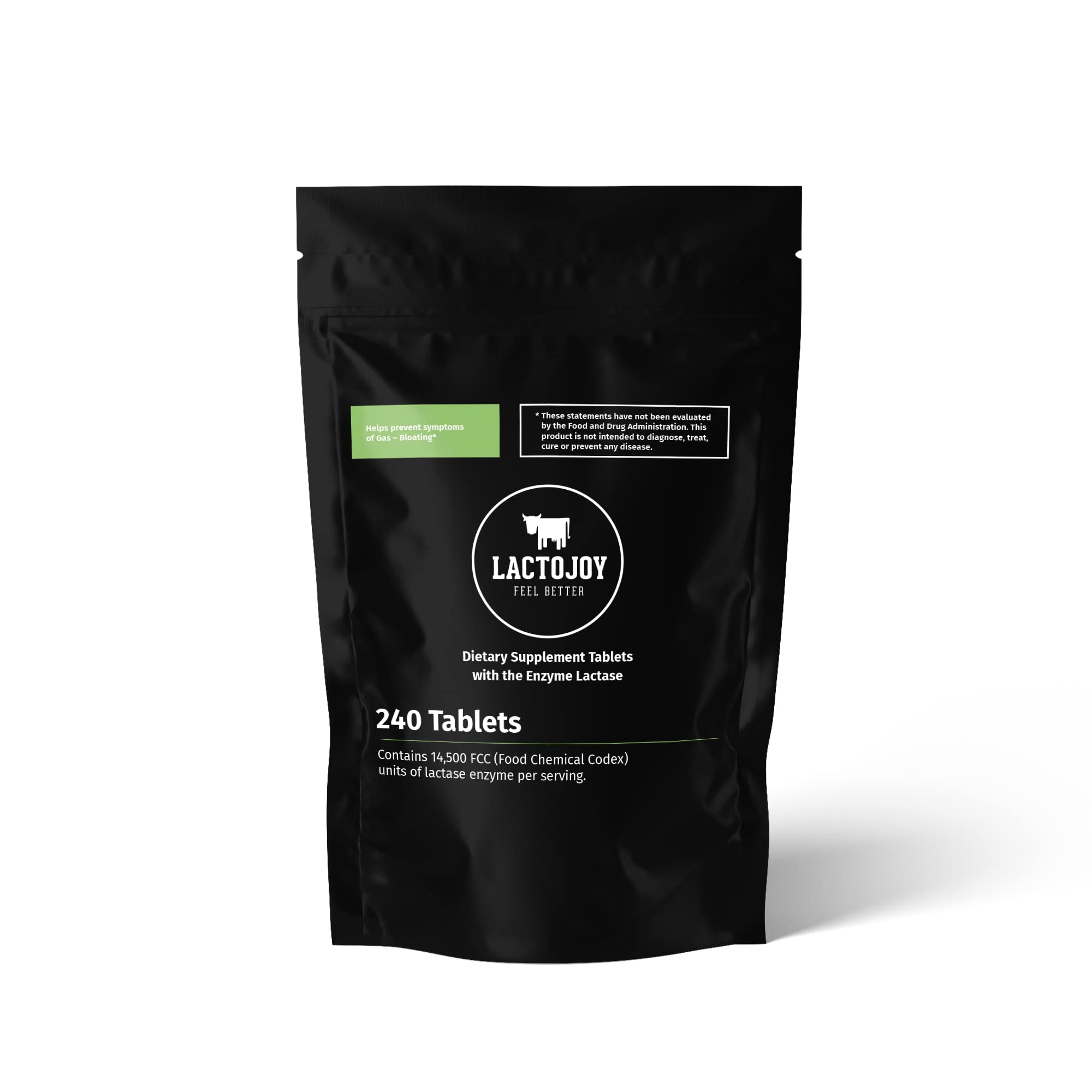 LactoJoy Lactase Pills 14.500 FCC I 240 Pieces Refill Package I Powerful Lactase Enzymes for Lactose Intolerance I Ultra Pure Lactase for Improved Digestion I 100% Vegan