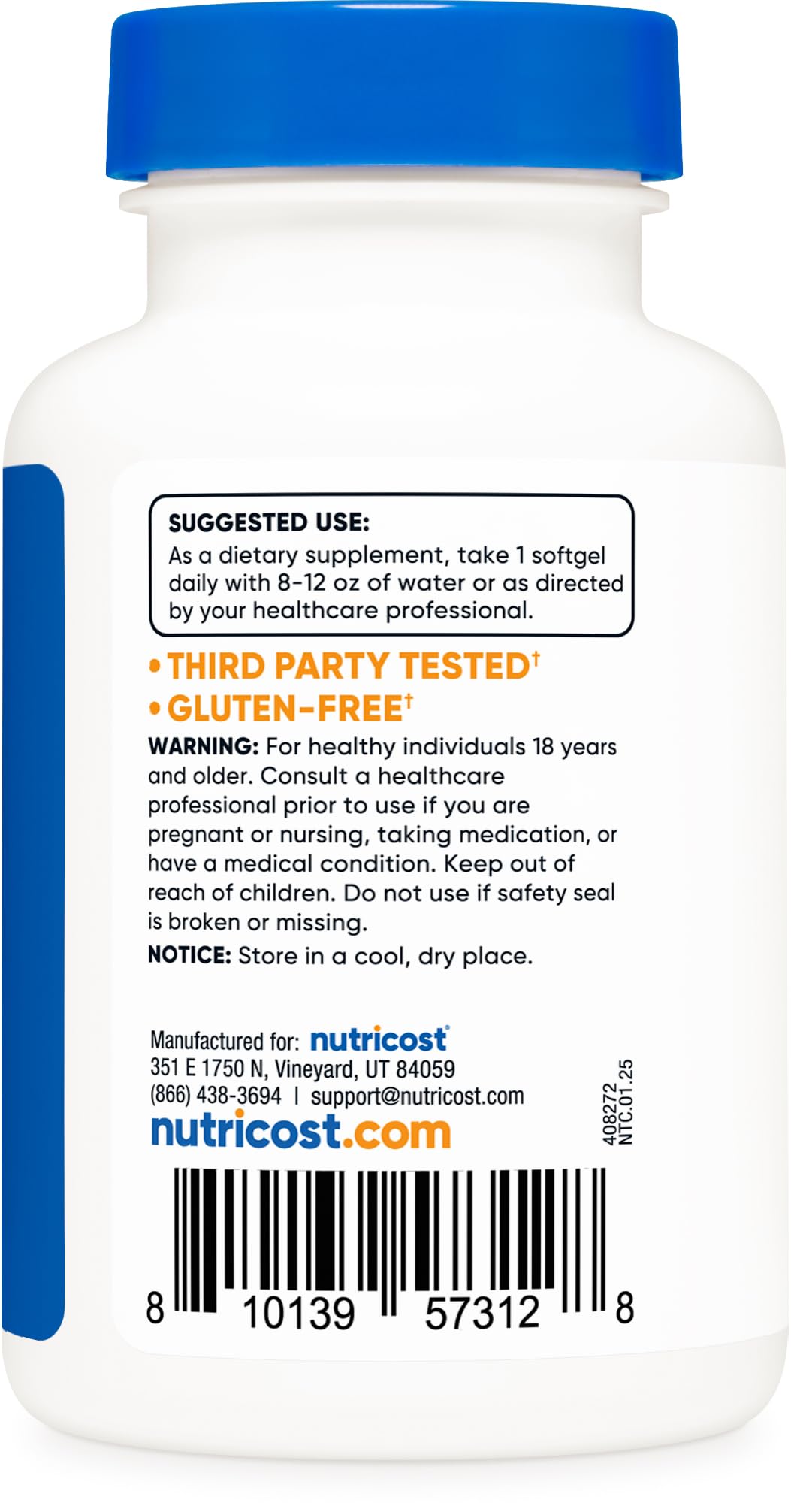 Nutricost Vitamin D3 10,000 IU, 240 Softgel Capsules - Potent, Non-GMO, Gluten Free Vitamin D