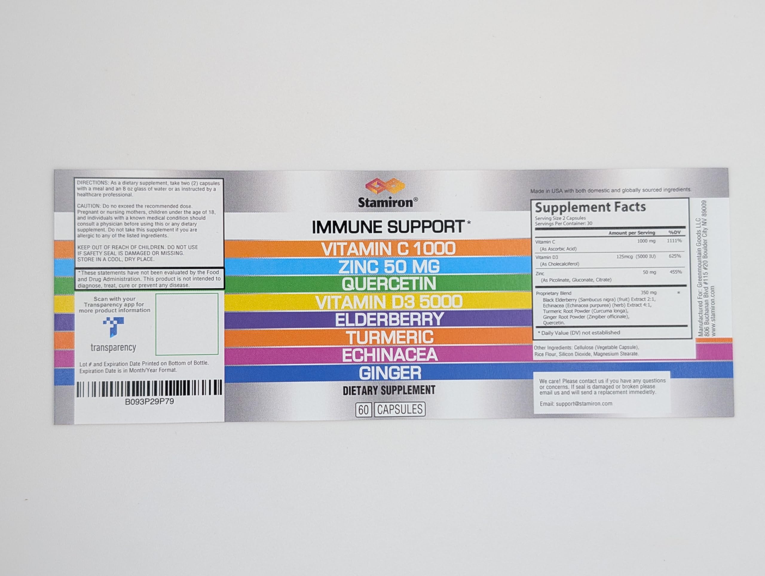 8 in 1 Immune Support with Quercetin Zinc 50mg Vitamin C 1000mg Vitamin D3 5000 IU and Elderberry Echinacea Ginger for Adults Kids - VIT D Supplement Veg Capsules