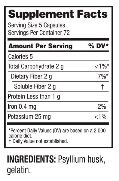 guardian Psyllium Fiber Capsules, Natural Psyllium Husk (720Ct)