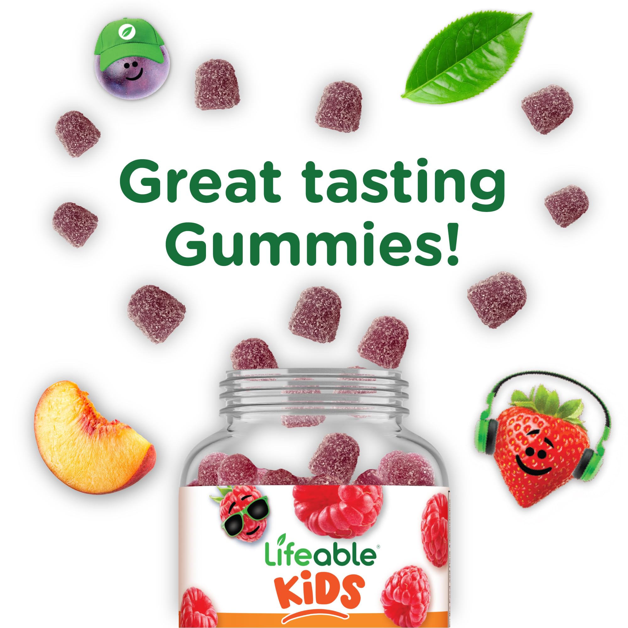 Lifeable Kids Biotin Gummies | 5,000mcg | Great Tasting Natural Flavor Biotin Supplement | Vegan Non GMO Hair Gummies | for Hair Skin and Nails | 90 Gummies