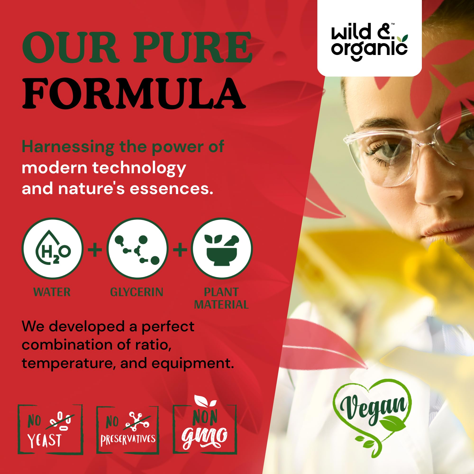 Wild & Organic Berberine Drops 500mg - Liquid Berberine Supplement HCL for Overall Support - Pure Extract Tincture - Vegan, Alcohol & Sugar-Free - 4 fl oz