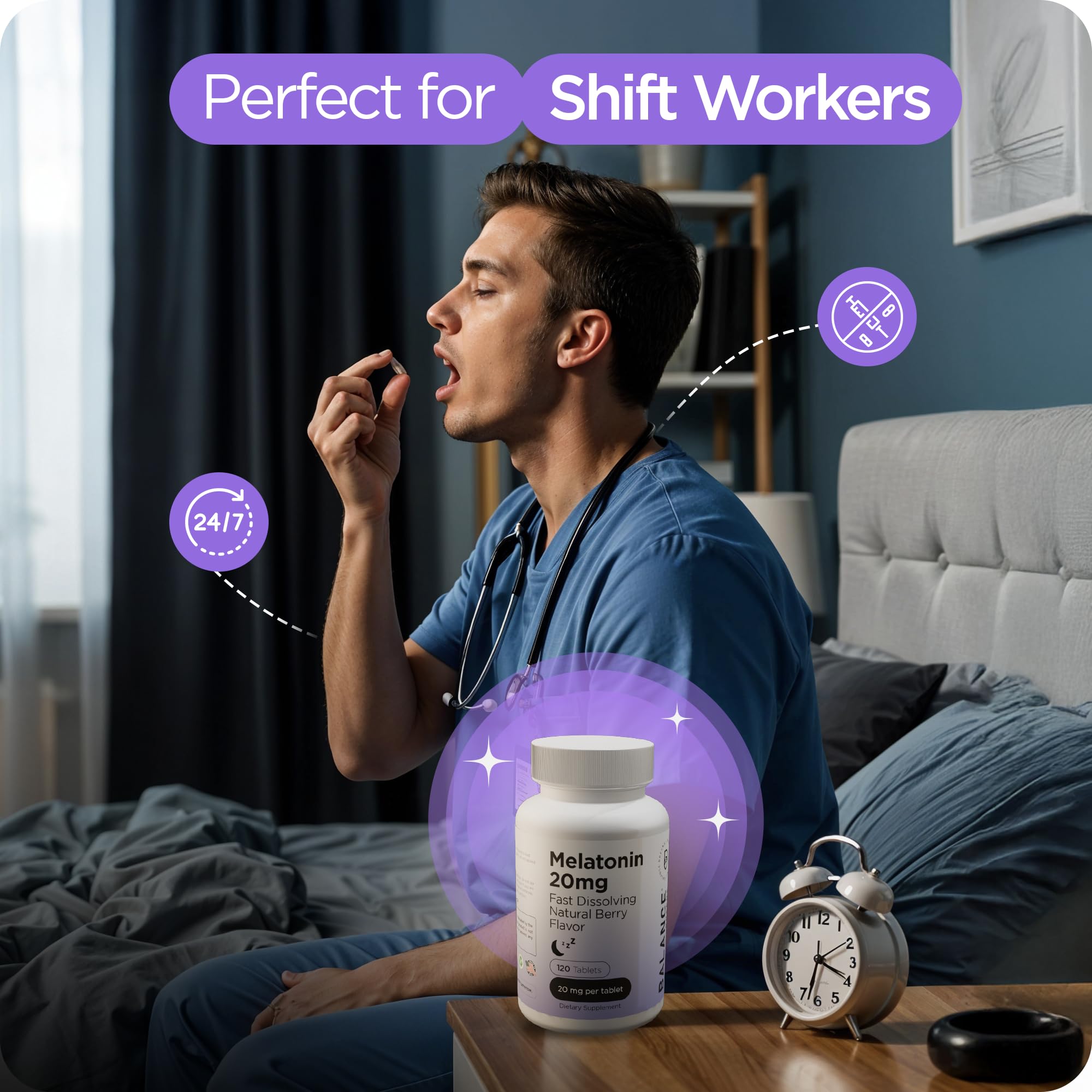 Melatonin 20mg Fast Dissolve Tablets - High Potency, Fast Acting, Natural Sleep Support - Sleep Aids for Adults - Non-Groggy, Drug-Free Formula - 120 Sleeping Pills (120 count (Pack of 1))