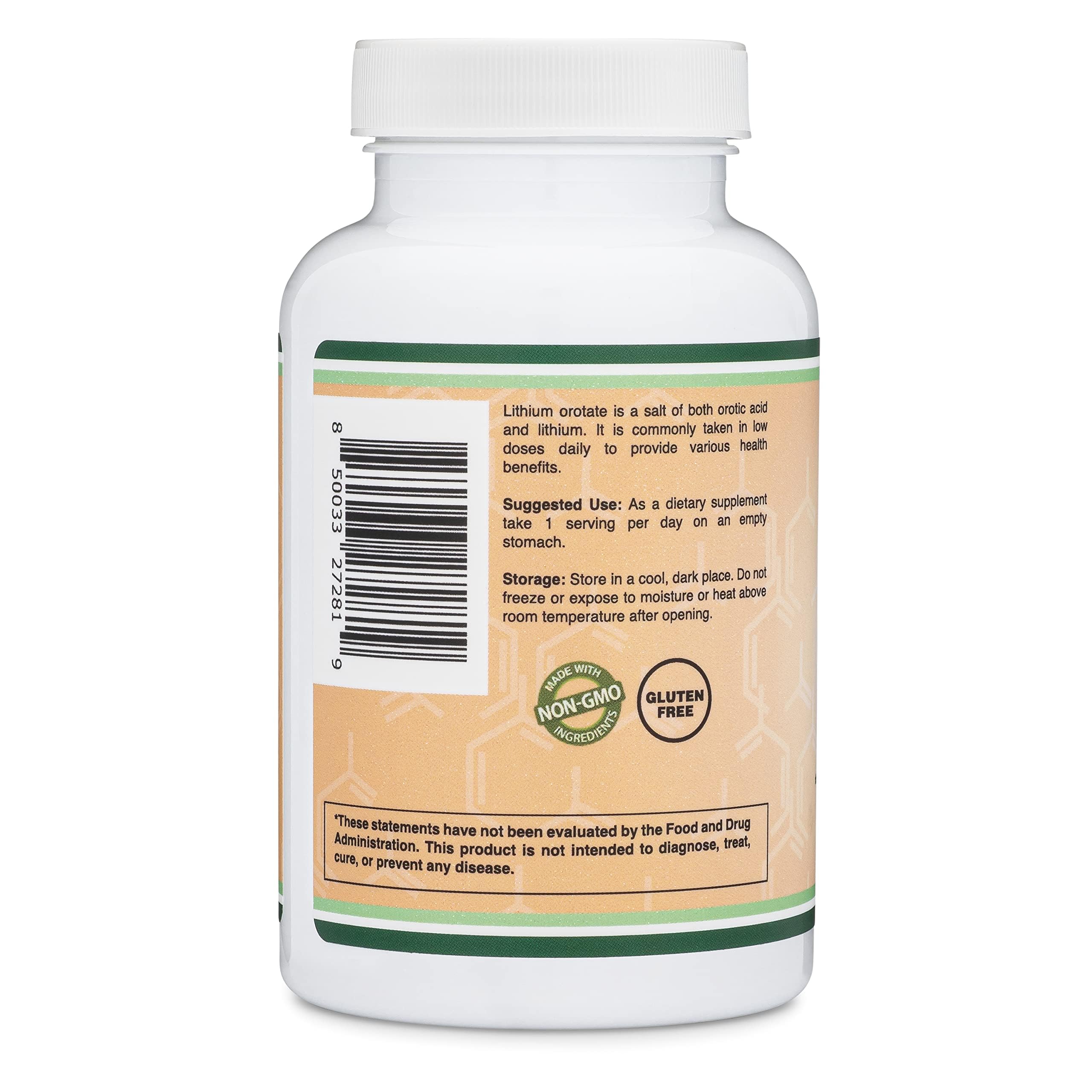 Lithium Orotate 5mg of Elemental Lithium for Cognition and Brain Health, 210 Capsules (Third Party Tested, Vegan Safe, Non-GMO) by Double Wood Supplements