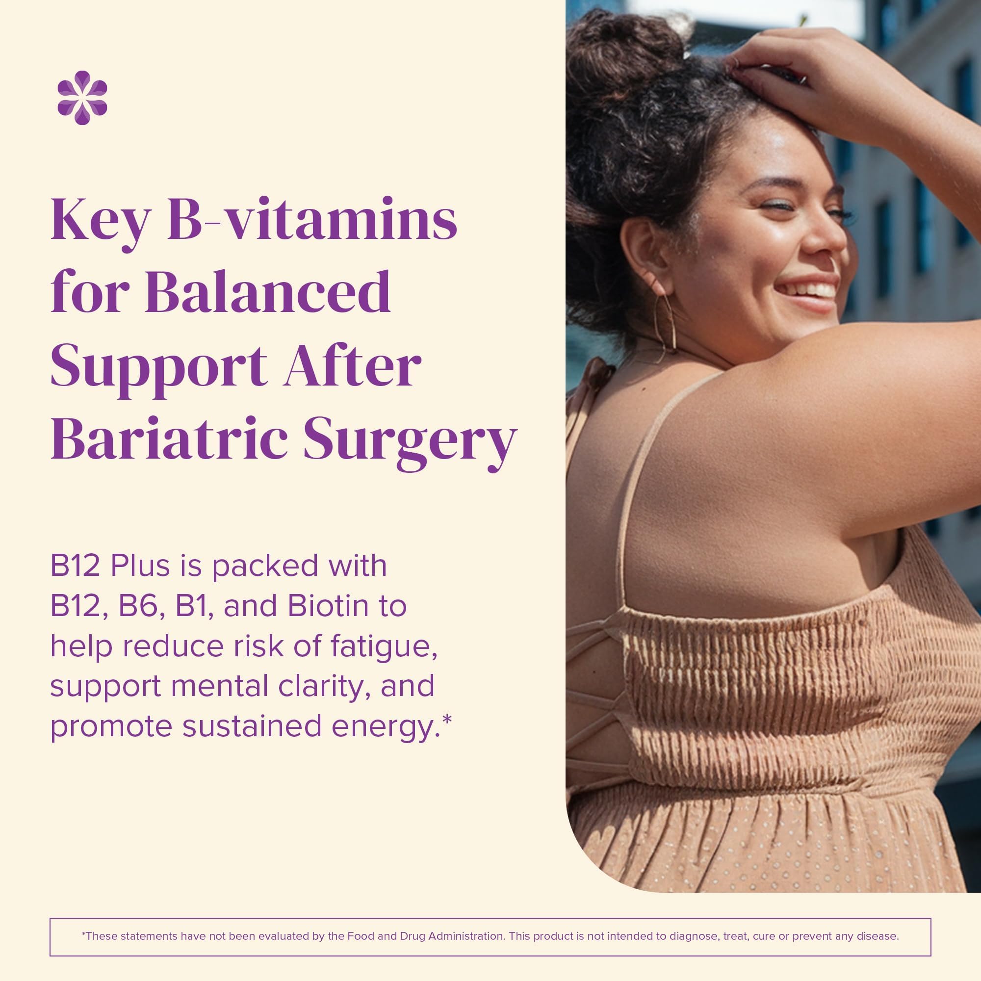 BariMelts Vitamin B12 Plus, 90 Fast-Dissolving Tablets (3-Month Supply), Sugar-Free Bariatric Vitamins for Women, Includes B12, B6, Folate and Biotin, Natural Cherry Flavor​