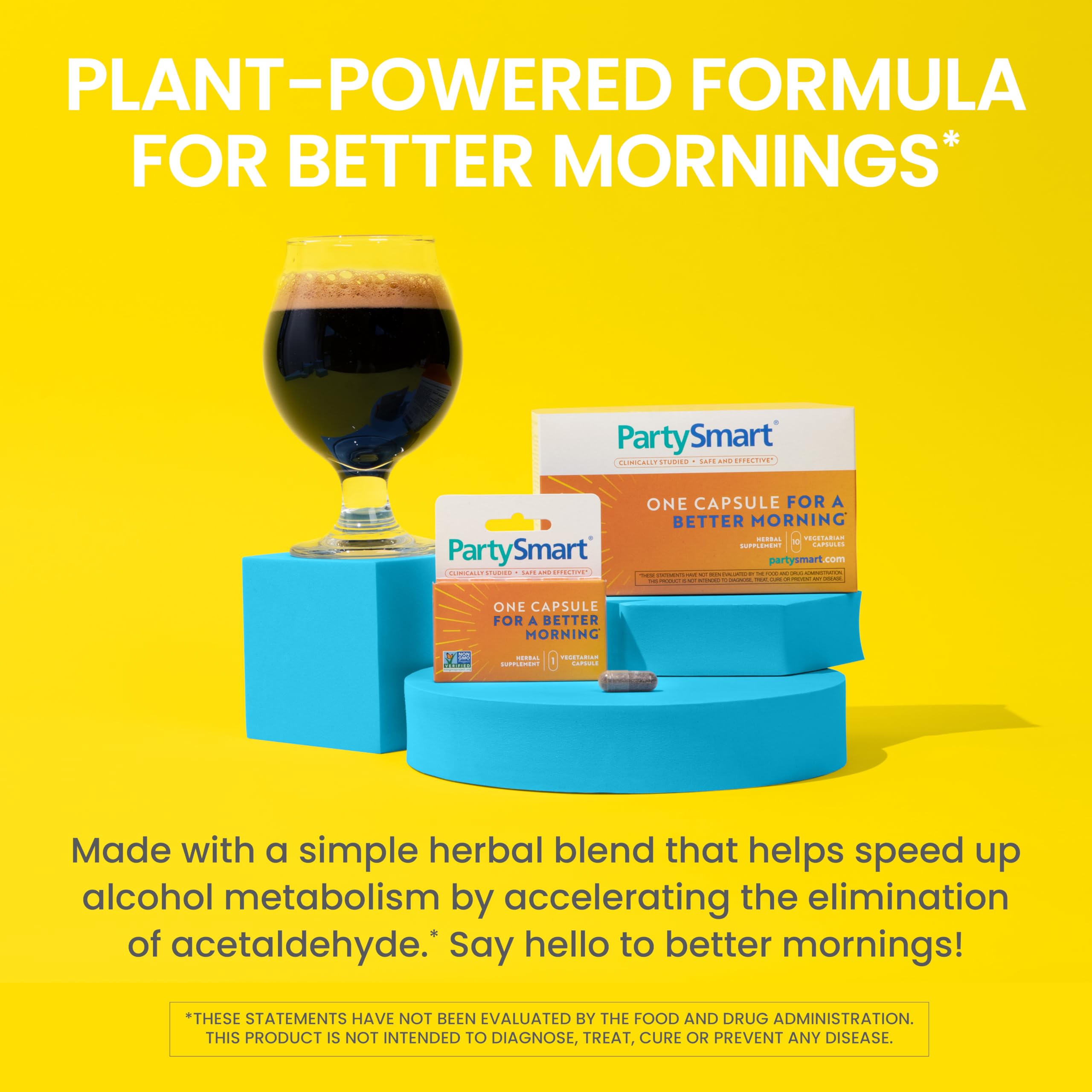 Himalaya PartySmart, 10 Individual Capsules - Alcohol Breakdown Liver Support for a Better Morning After Drinking - Plant Based, Vegan, Non-GMO, Gluten Free, Clinically Studied