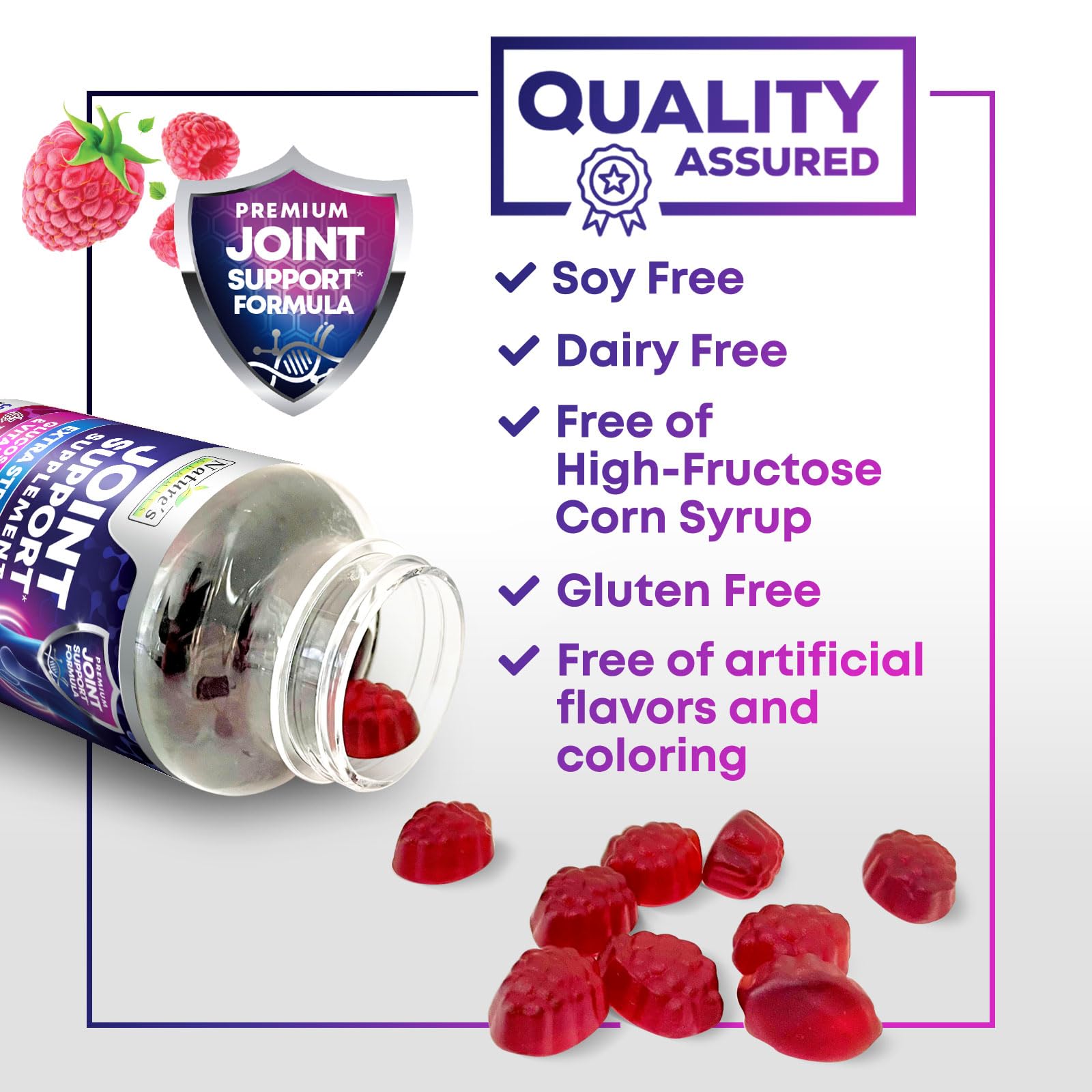 Joint Support Supplement - Extra Strength Glucosamine Gummy Supports Joints Health & Flexibility for Back, Knees, Hands - Natural Vitamin E Immune Support - Best Gummies for Women & Men - 120 Gummies