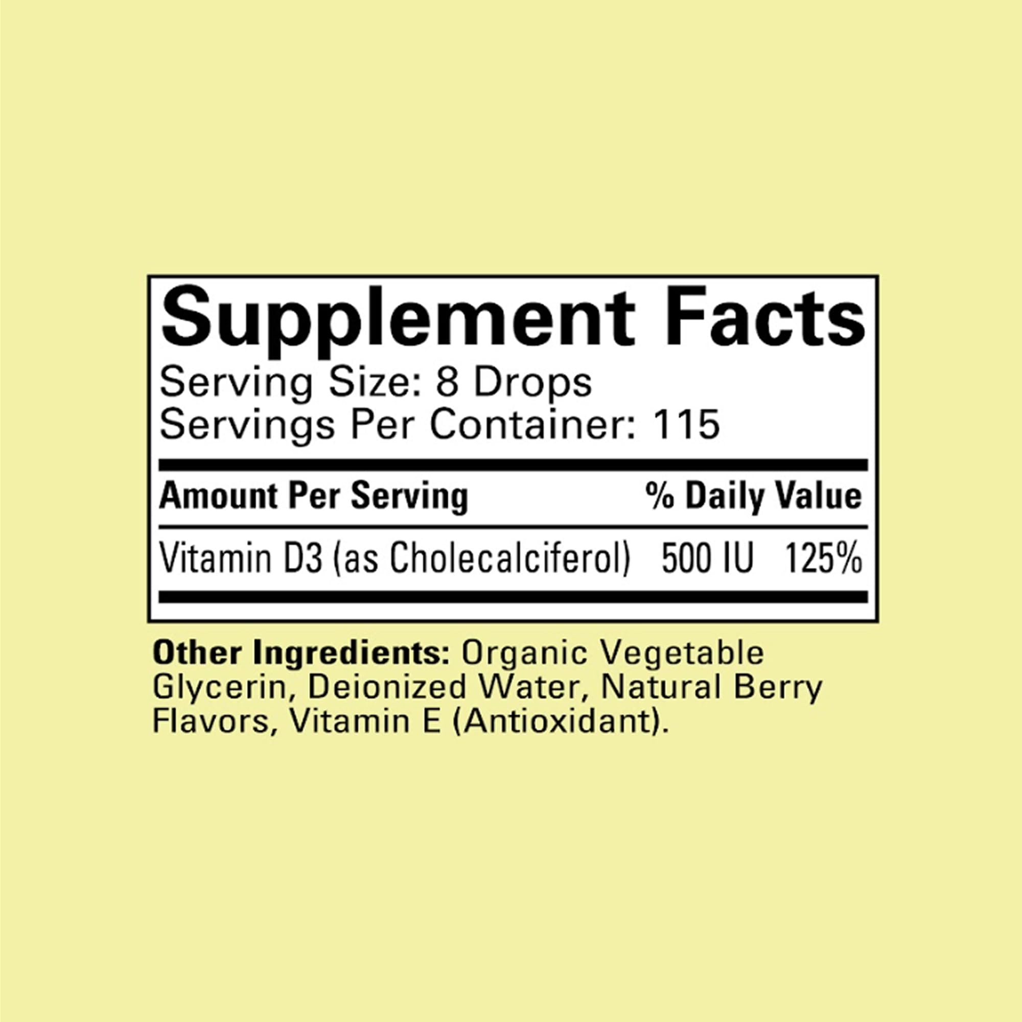 CHILDLIFE ESSENTIALS Vitamin D3 Drops for Kids, Children, & Toddlers - Liquid Vitamin D Drops, 500 IU per Drop, Immune & Bone Health Support, Natural Berry - 1 Fl Oz (Pack of 3)