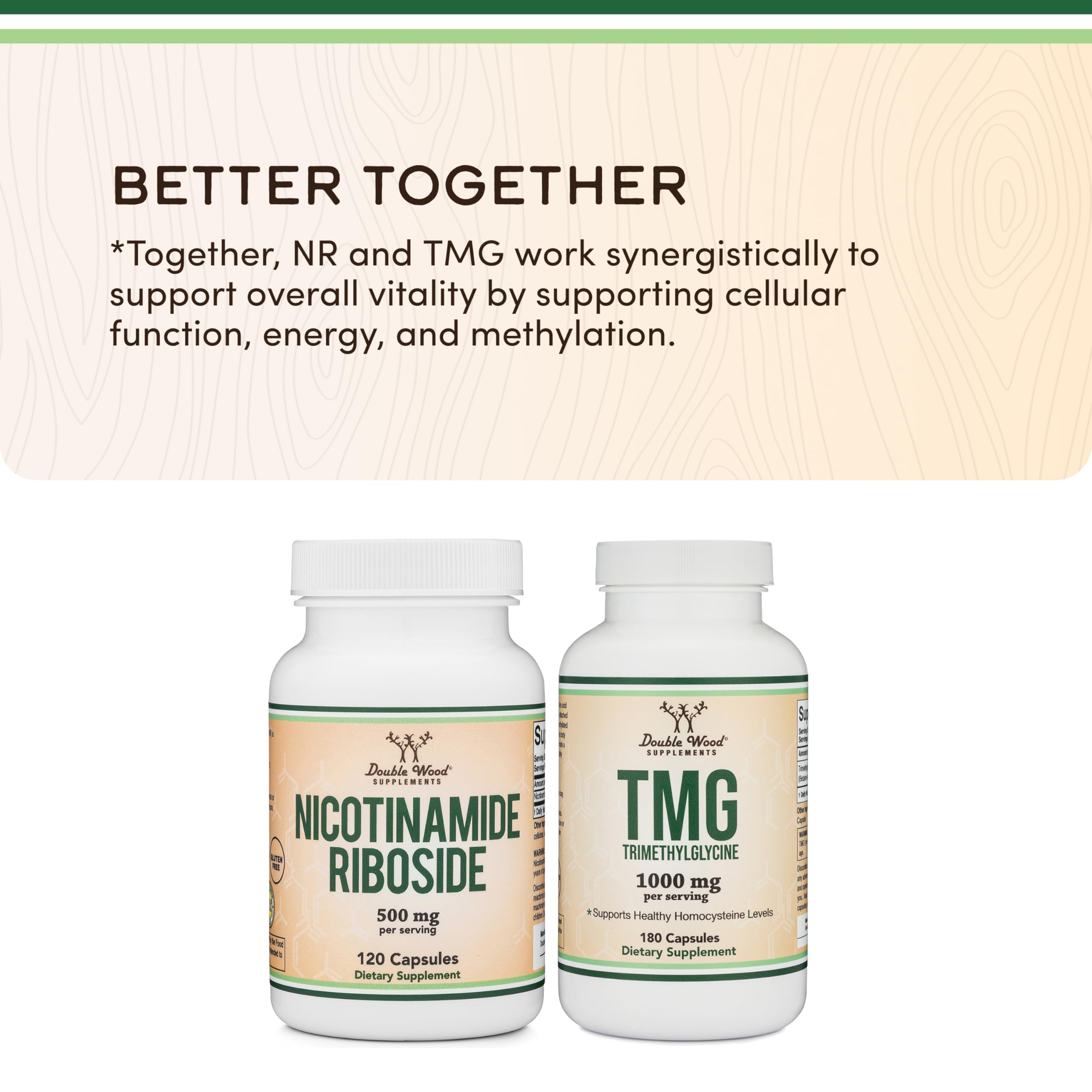 Nicotinamide Riboside - NAD Supplement to Boost Levels of NAD+ by Double Wood