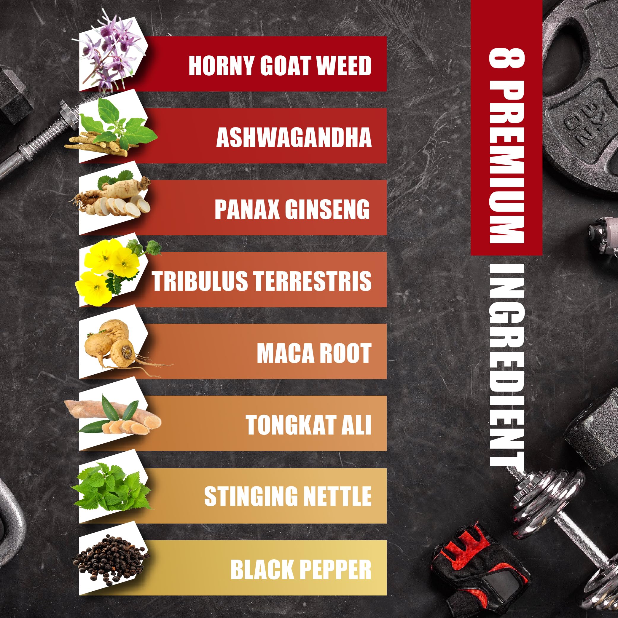 BMVINVOL (2 Packs) Horny Goat Weed Capsules with Maca, Tribulus, Ginseng. Ashwagandha,Tongkat Ali - 8-in-1 for Support Energy Levels