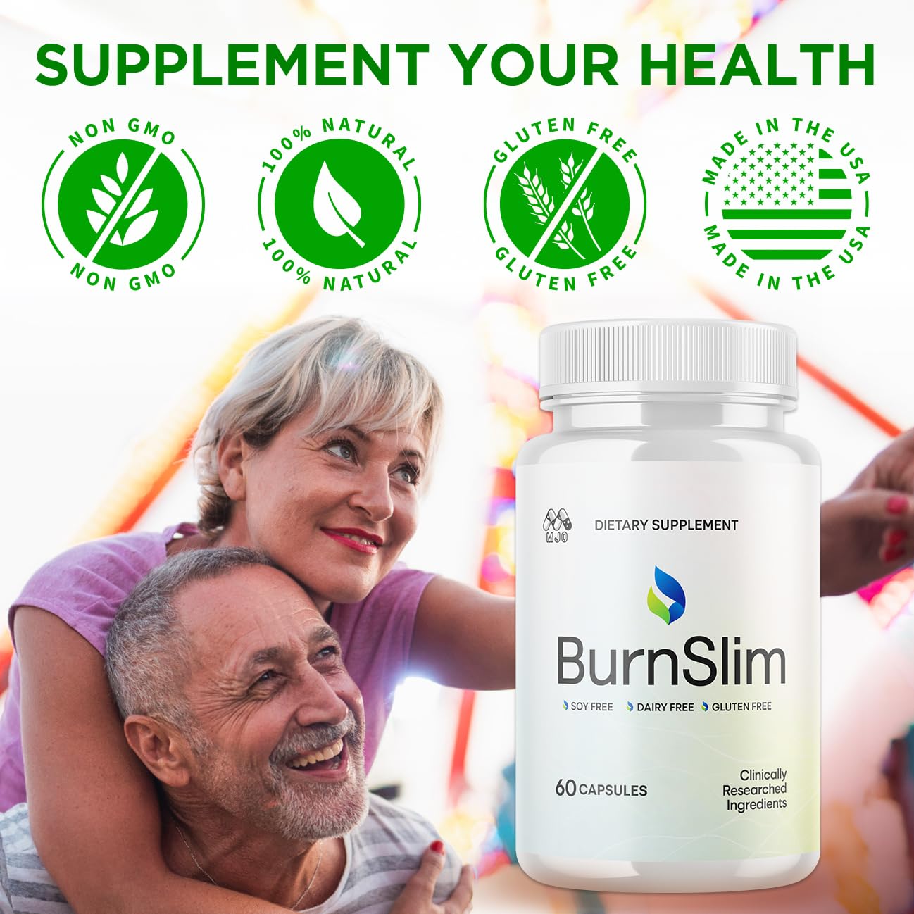Burn Slim Capsules, Official Burnslim Pills with All Natural Ingredients, Advanced Burn Slim Health and Wellness Vitamin Supplement Supporting Active Lifestyle for Women and Men (60 Capsules)
