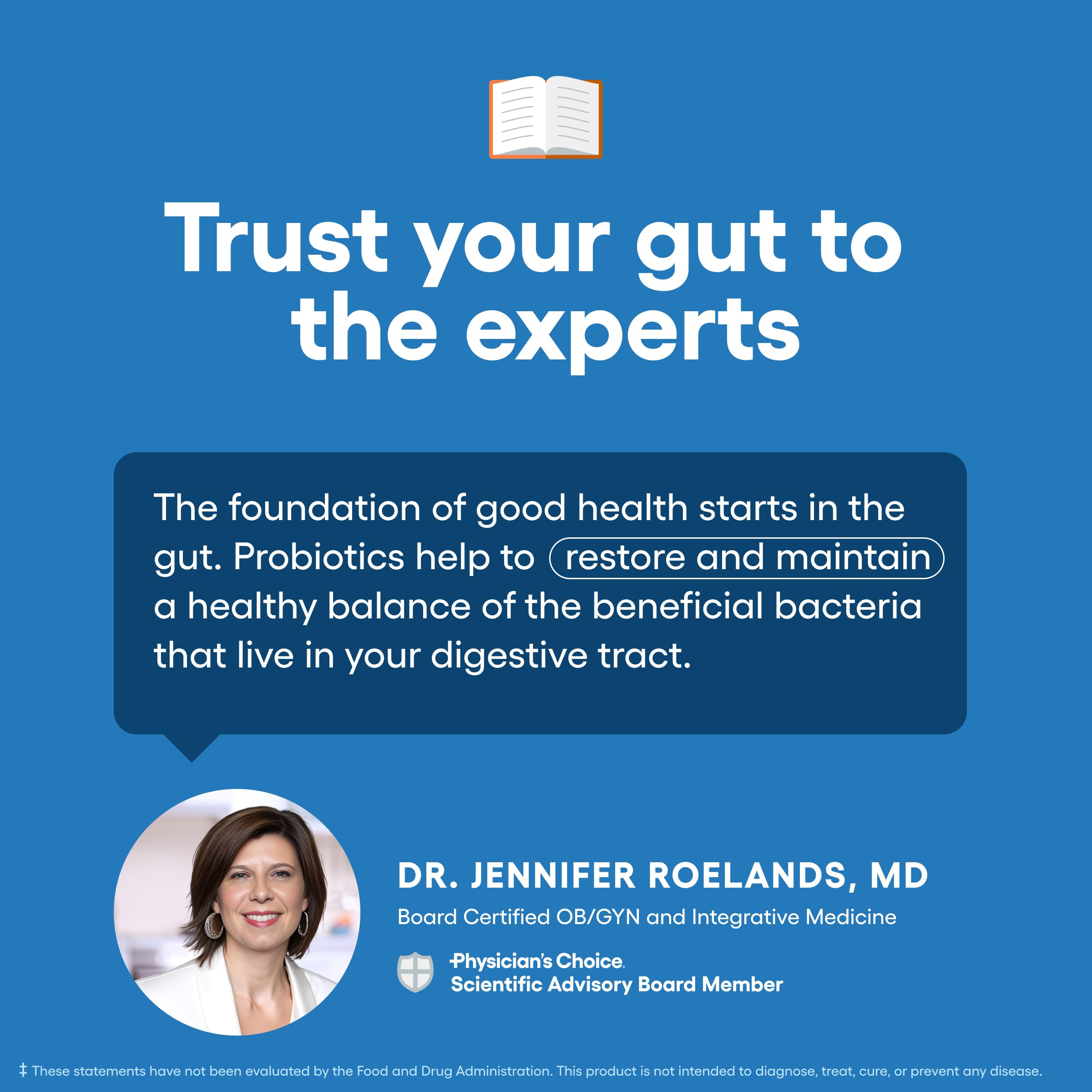Physician's CHOICE 100 Billion Advanced Probiotic - 16 Strains + Organic Prebiotics - Digestive & Gut Health - Supports Occasional Constipation, Diarrhea, Gas & Bloating - Probiotics for Women & Men