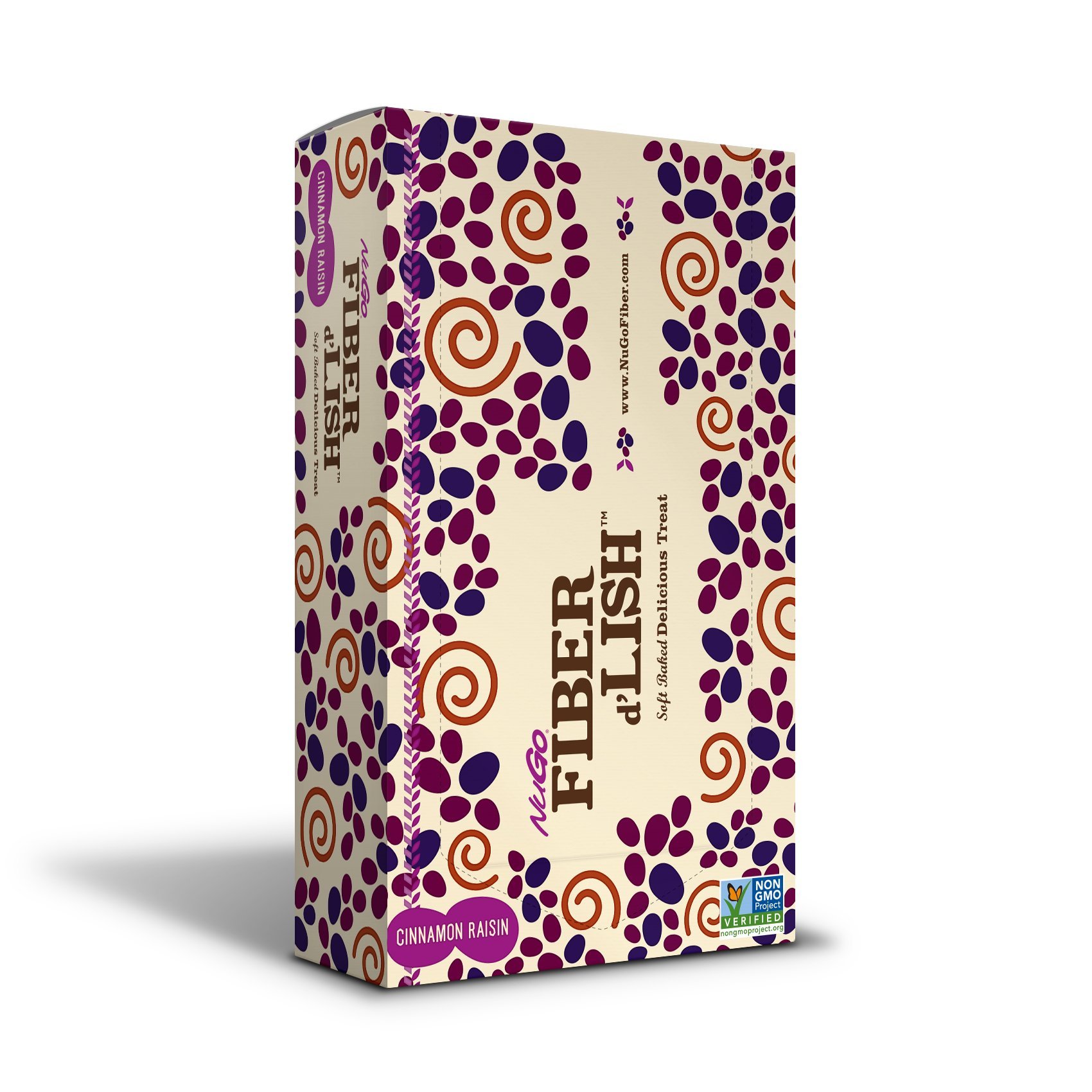 NuGo Fiber d'Lish Cinnamon Raisin, 12g High Fiber, Vegan, 150 Calories, 16 Count