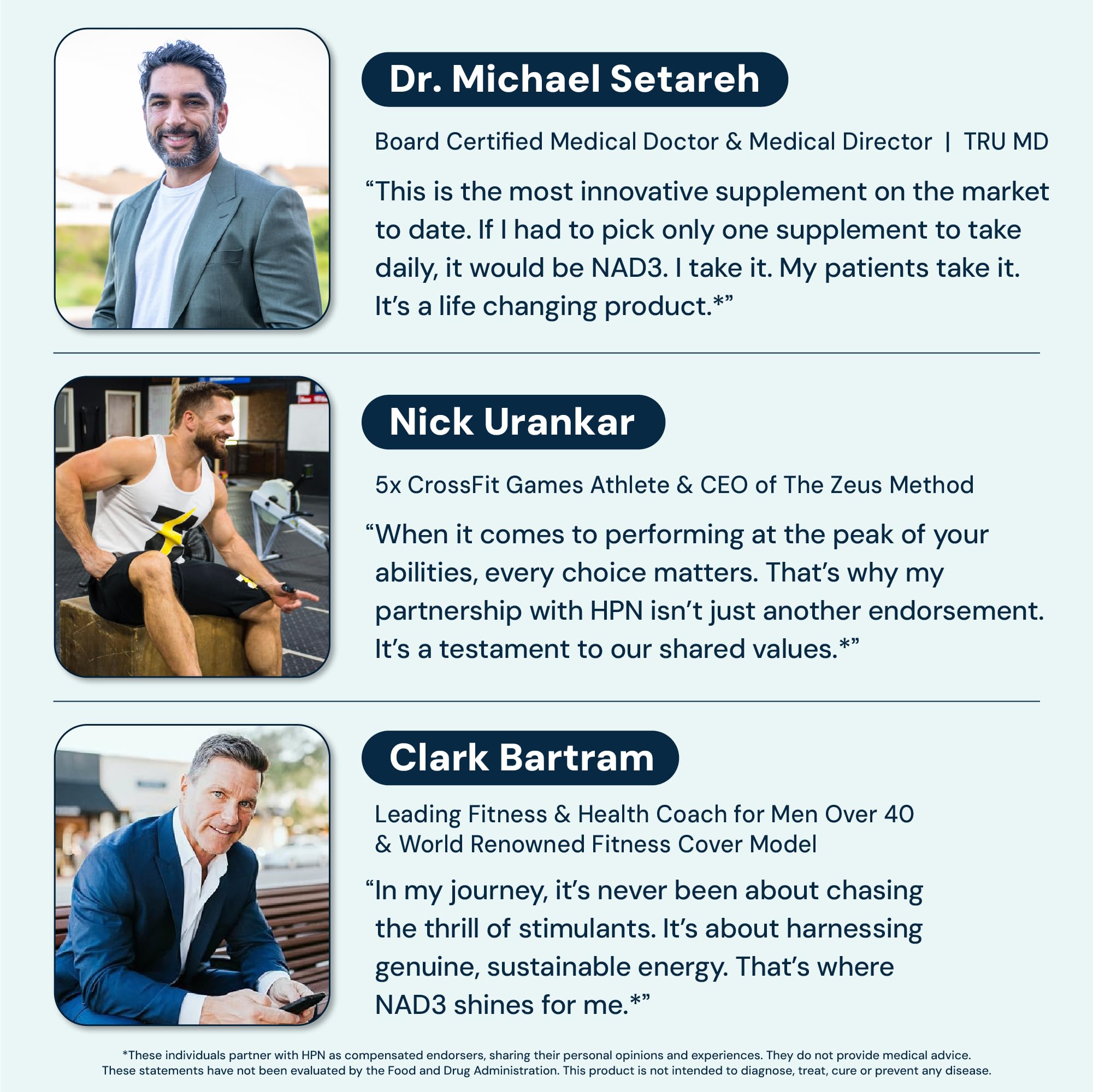 HPN NAD3 Clinical NAD+ Booster, Cellular Health & Natural Energy - NAD Supplement for Healthy Aging, Metabolic Support, NRF2 & Longevity, Nicotinamide Riboside & NMN Alternative, 60ct, 30-Day Supply