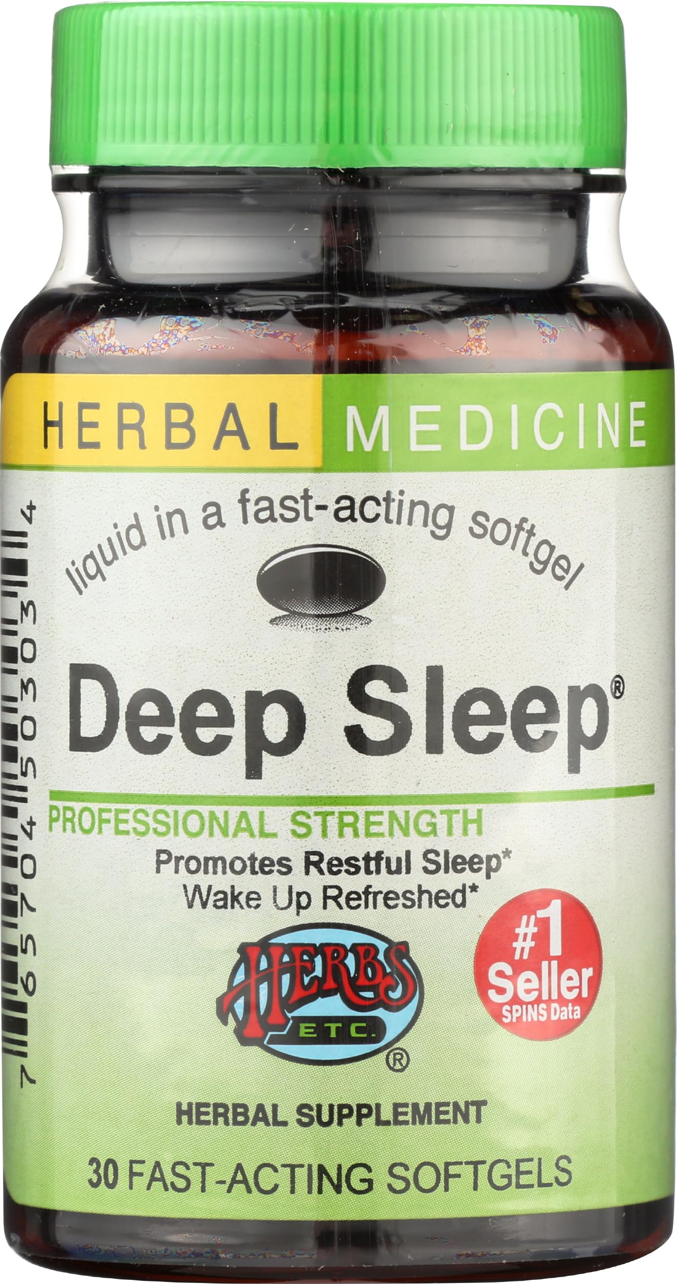 Herbs Etc. Deep Sleep Softgels - Herbal Sleep Support Supplement - Rest & Calming Support with Passionflower, Chamomile & Lemon Balm - 30 Softgels (30 Servings)
