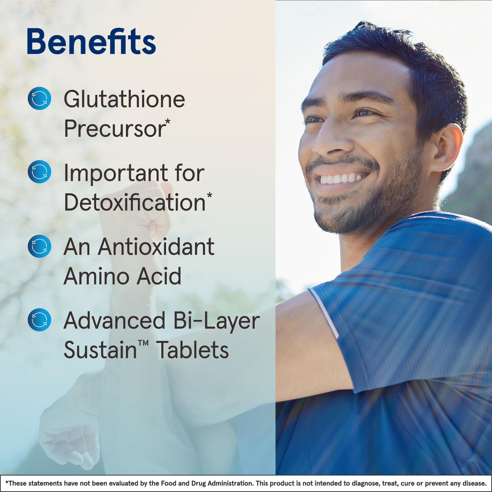 Jarrow Formulas N-A-C Sustain 600 mg, Dietary Supplement, NAC 600 mg, an Antioxidant Amino Acid Support for Liver Health, 60 Tablets, 60 Day Supply