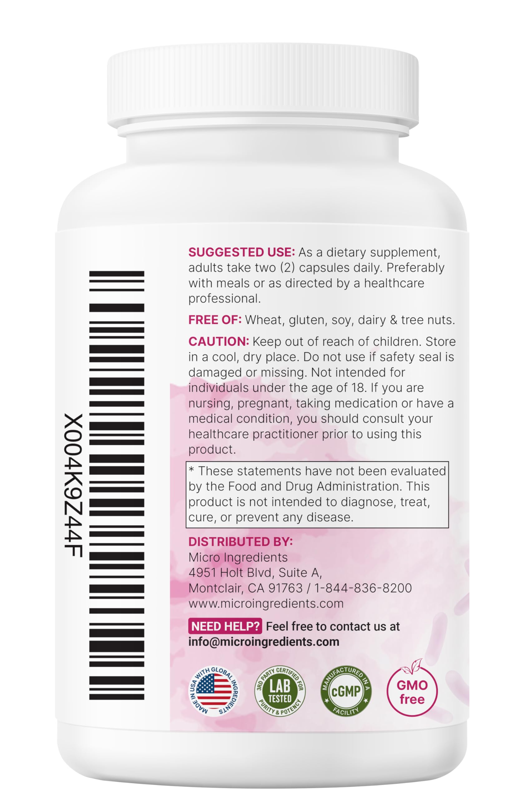 Micro Ingredients Probiotics for Women 100 Billion CFU, 120 Veggie Capsules | 40 Strains Womens Probiotic Blend with Cranberry, D-Mannose & More | pH Balance, Urinary Tract & Gut Health Support