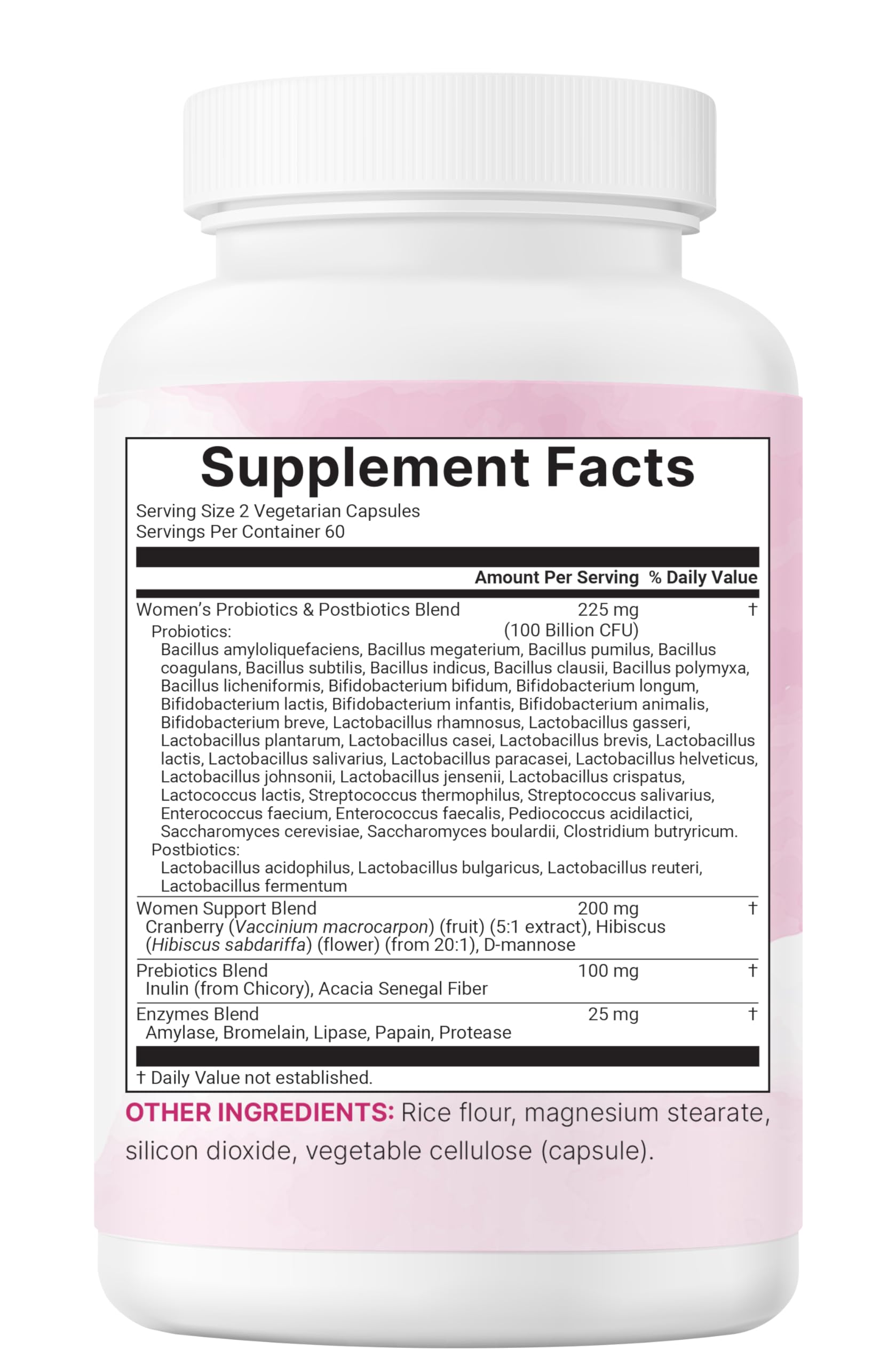 Micro Ingredients Probiotics for Women 100 Billion CFU, 120 Veggie Capsules | 40 Strains Womens Probiotic Blend with Cranberry, D-Mannose & More | pH Balance, Urinary Tract & Gut Health Support